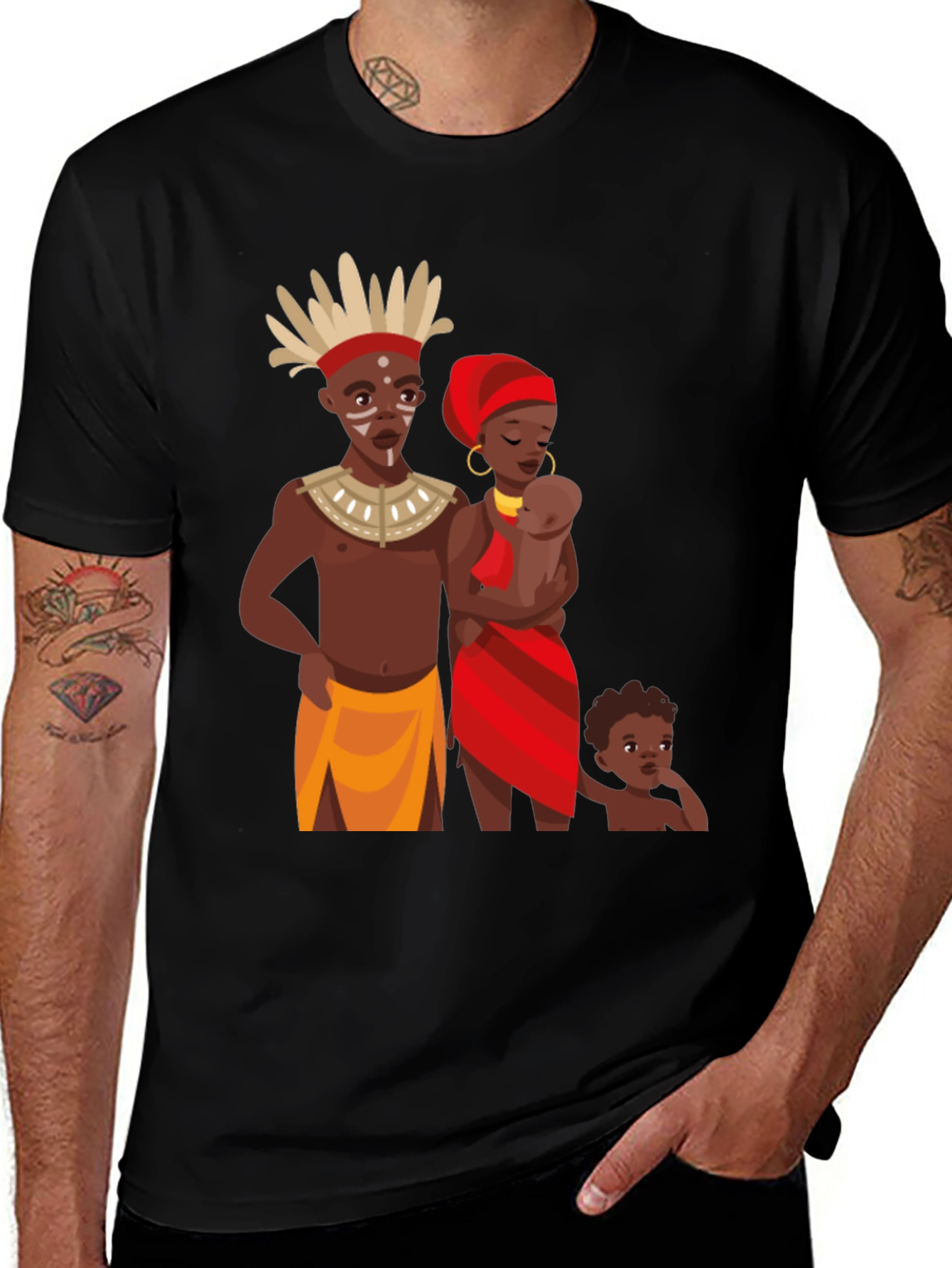 Variant 8 of African Tribe Family T-Shirt