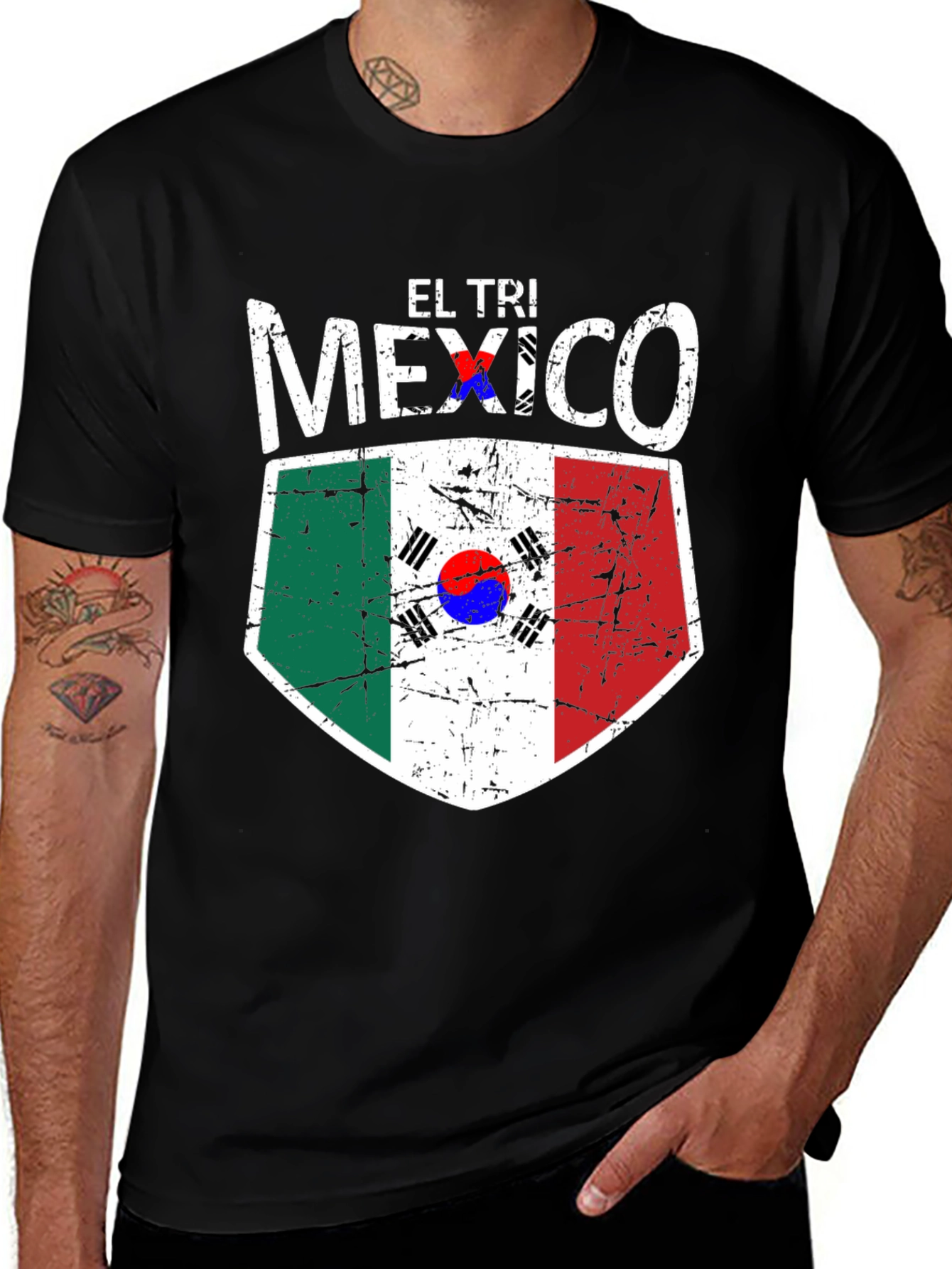 El Tri Mexico Korea Flag Graphic T-Shirt