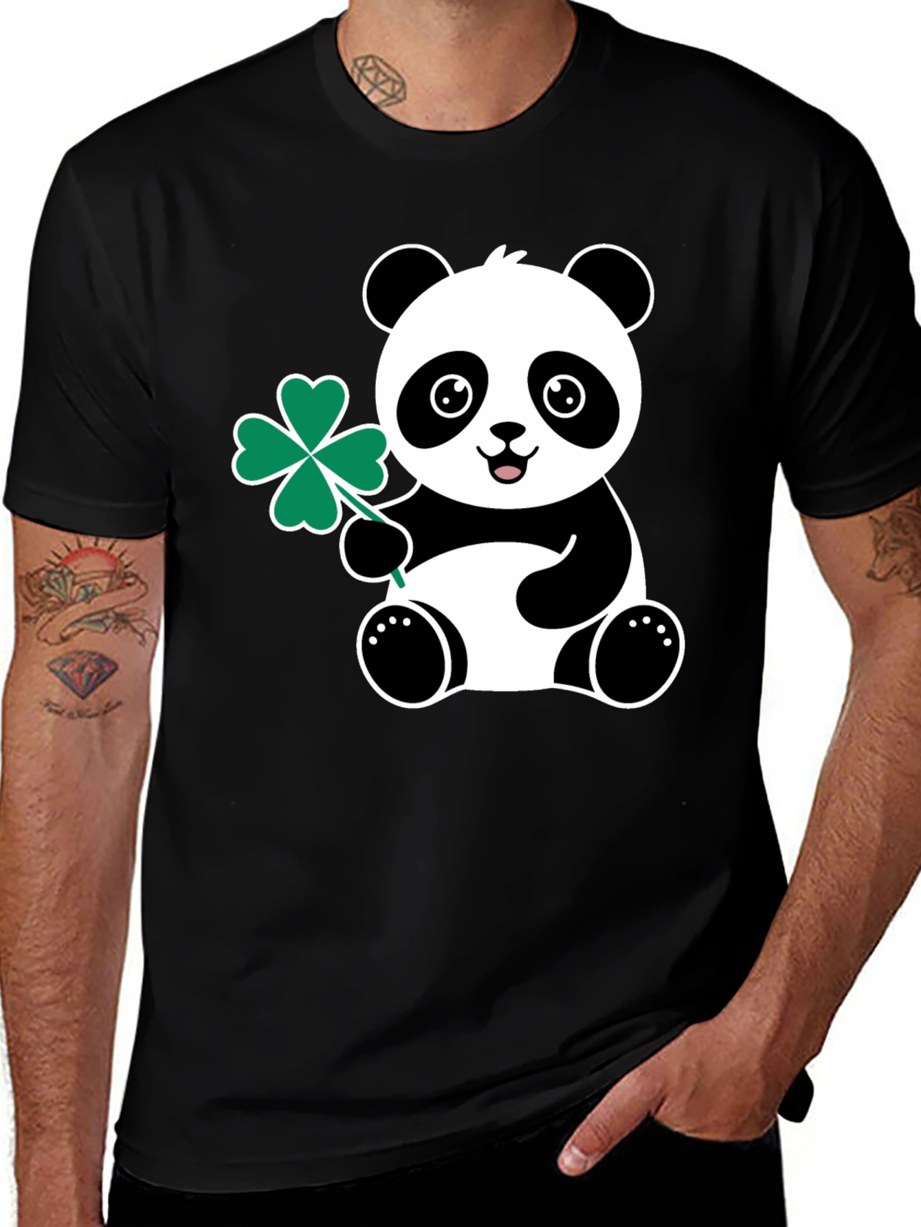 Panda Shamrock Tee - St. Patrick's Day Luck