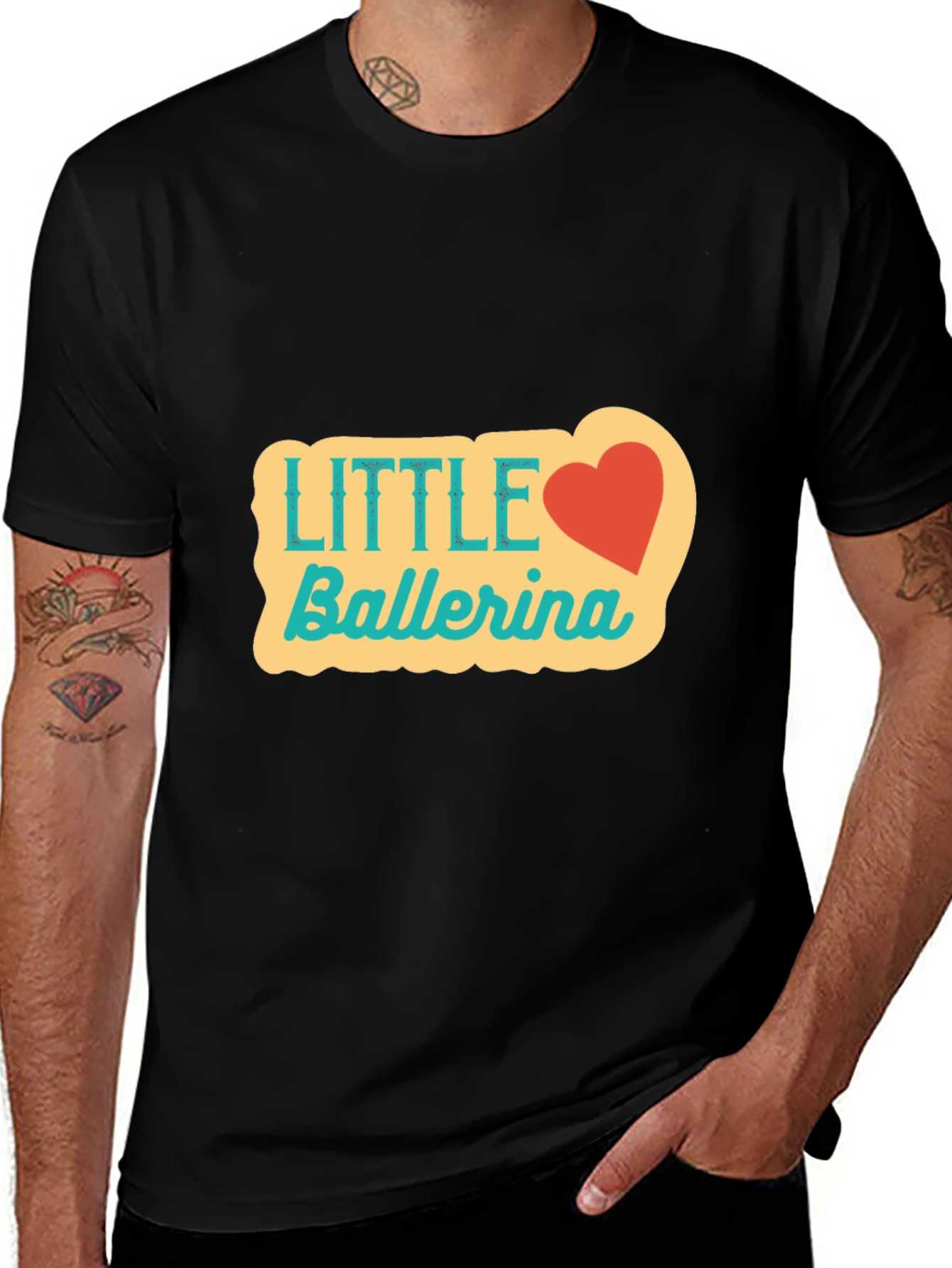 Variant 4 of Little Ballerina Graphic Tee - Cute Heart Design