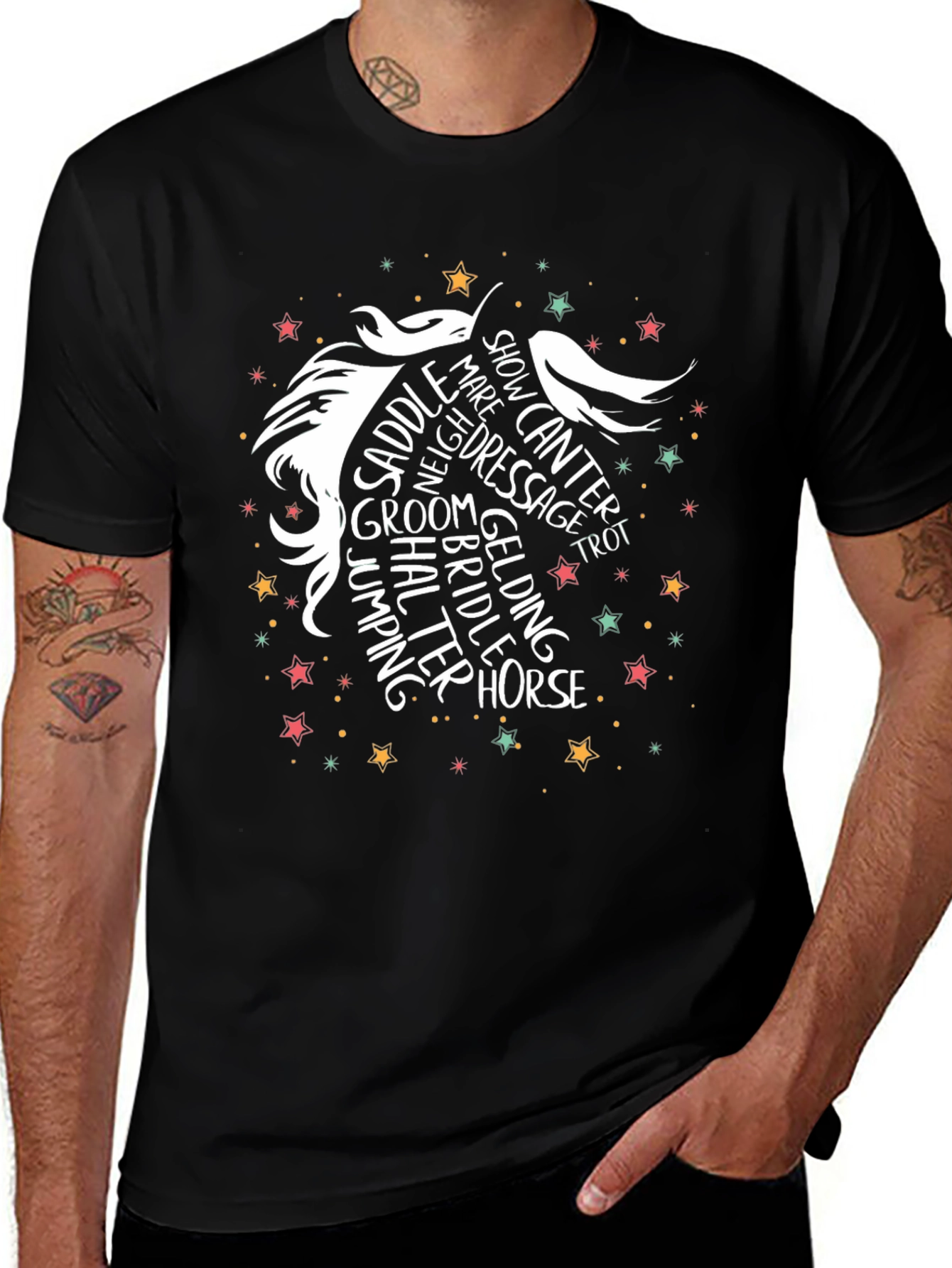 Variant 7 of Equestrian Word Art Horse T-Shirt