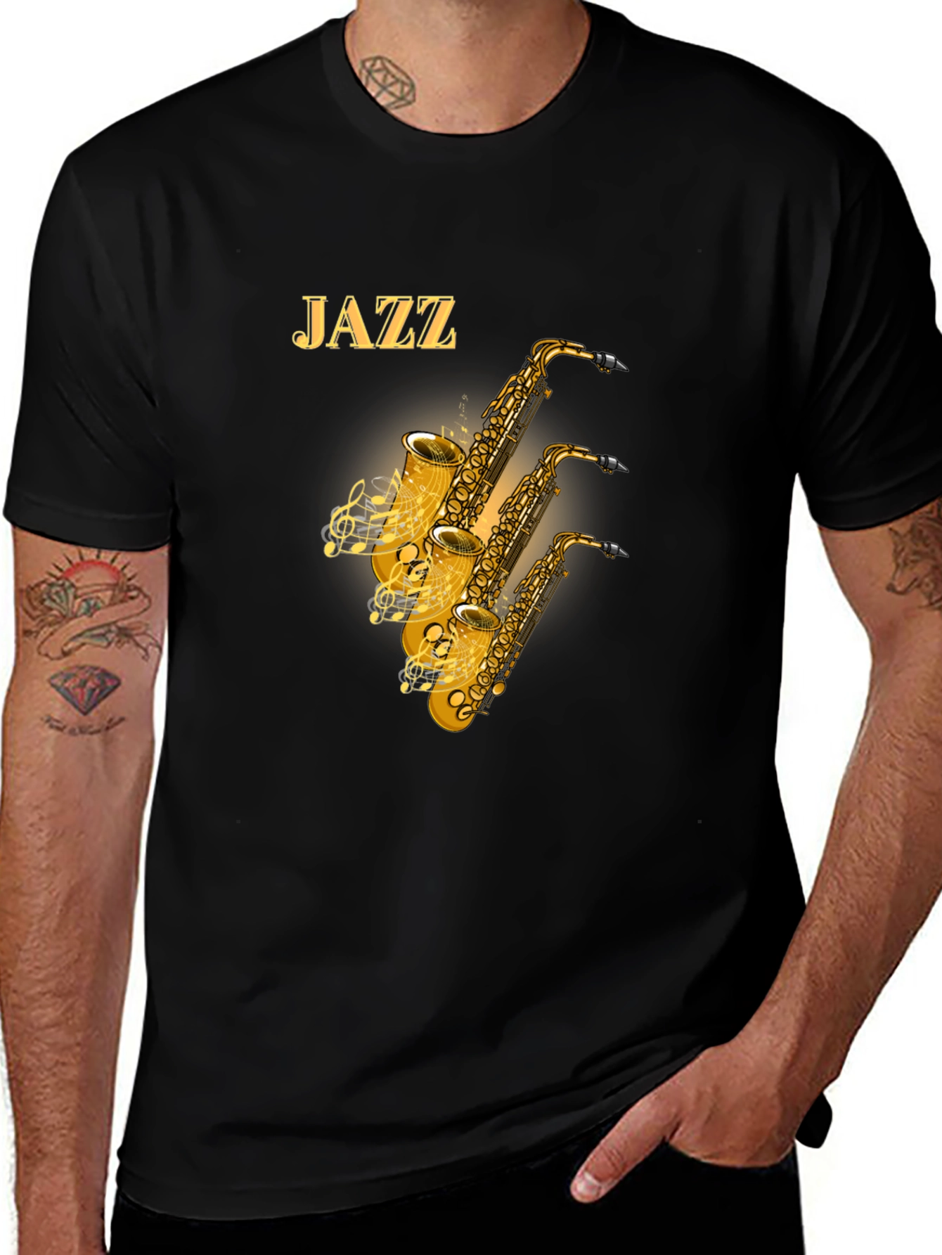 Variant 17 of Jazz Saxophone Graphic T-Shirt - Music Lover Tee