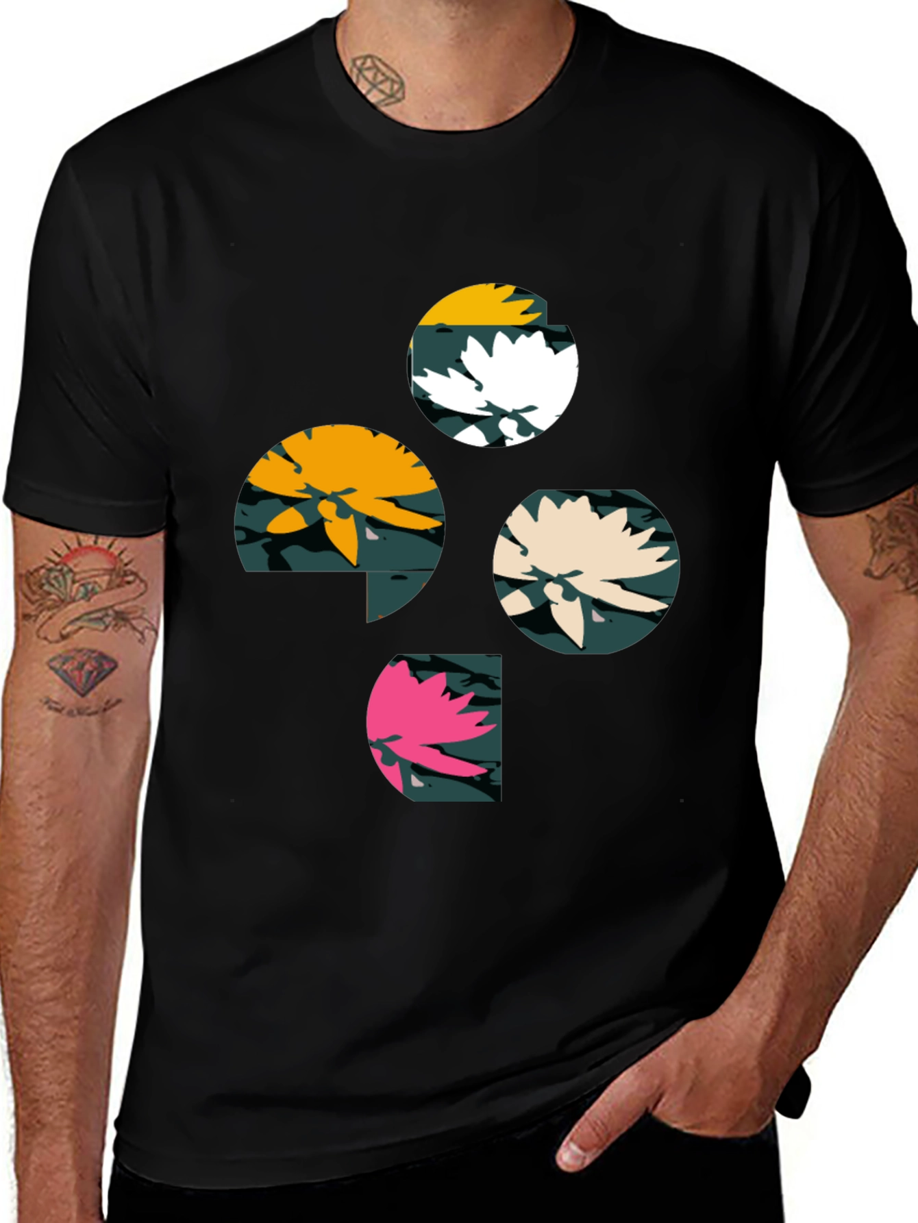 Variant 18 of Abstract Floral Graphic Tee - Modern Style