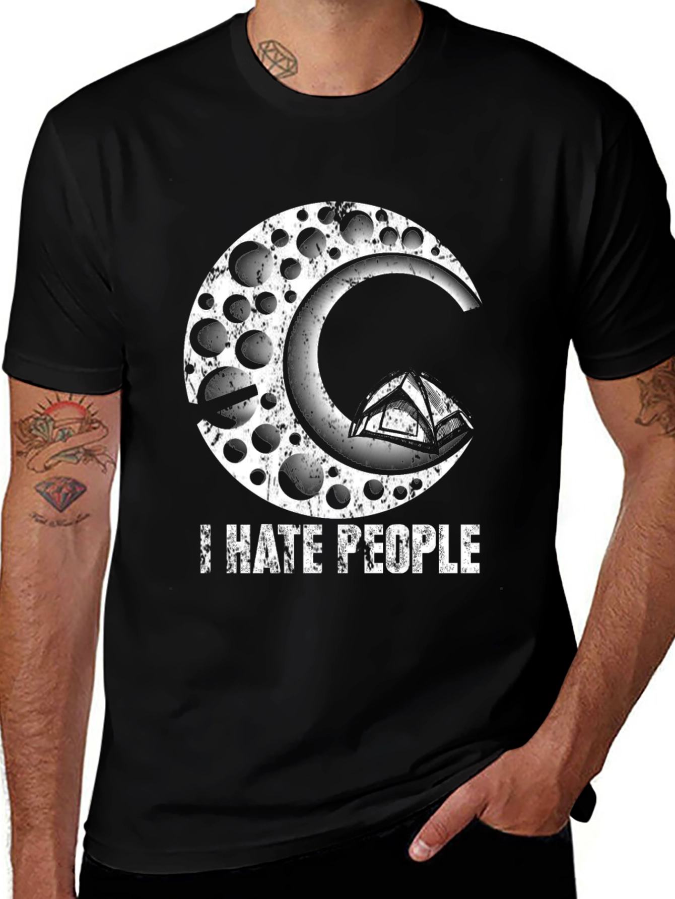 Variant 6 of I Hate People Moon & Tent Graphic Tee