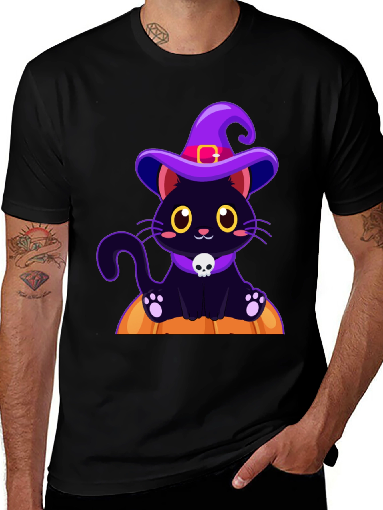 Halloween Cat Witch T-Shirt