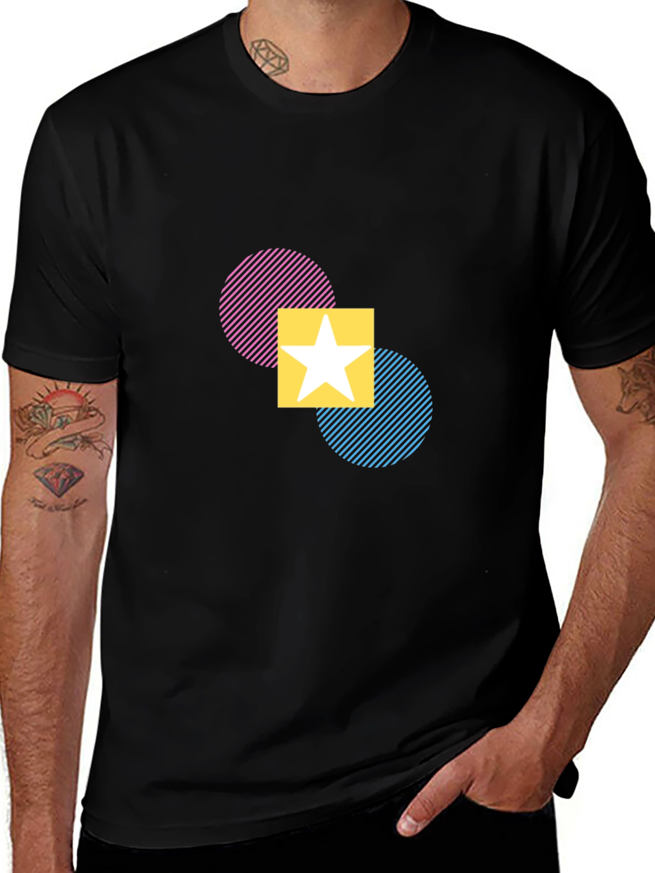 Variant 4 of Geometric Star Graphic Tee - Modern Casual Style