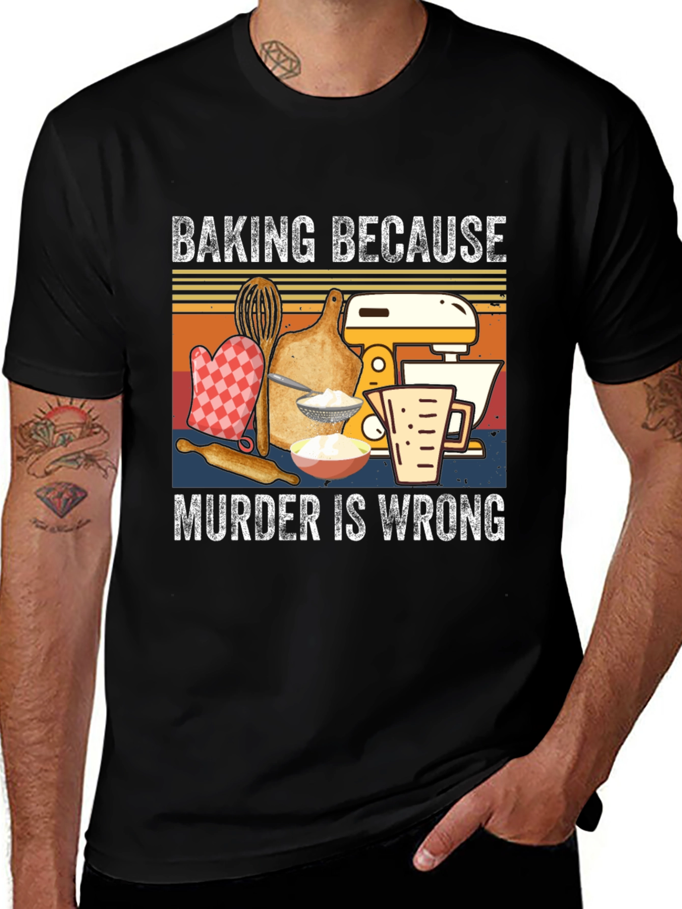 Variant 30 of Baking Because Murder is Wrong Graphic Tee