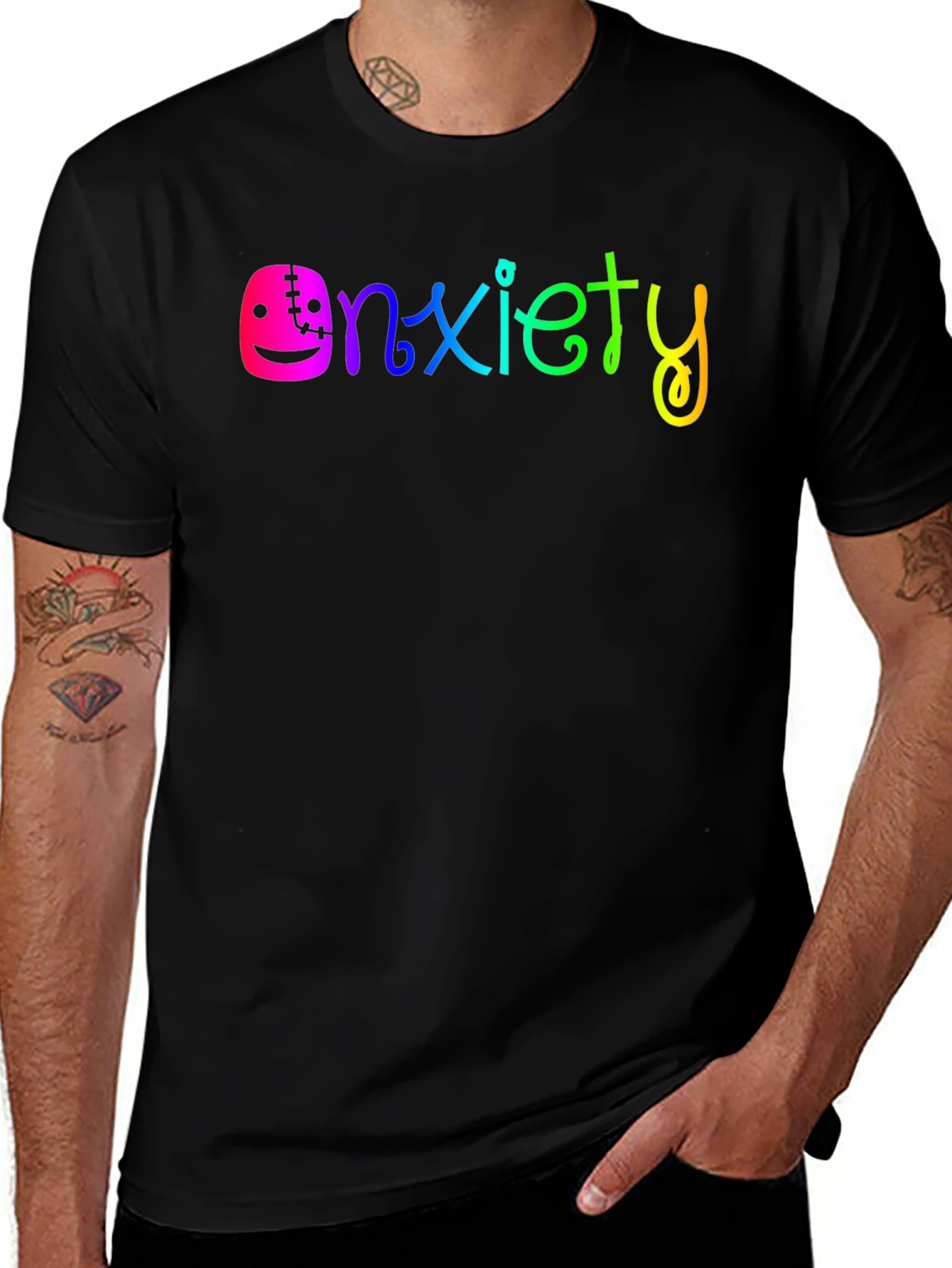 Variant 4 of Anxiety Rainbow Graphic T-Shirt - Unisex