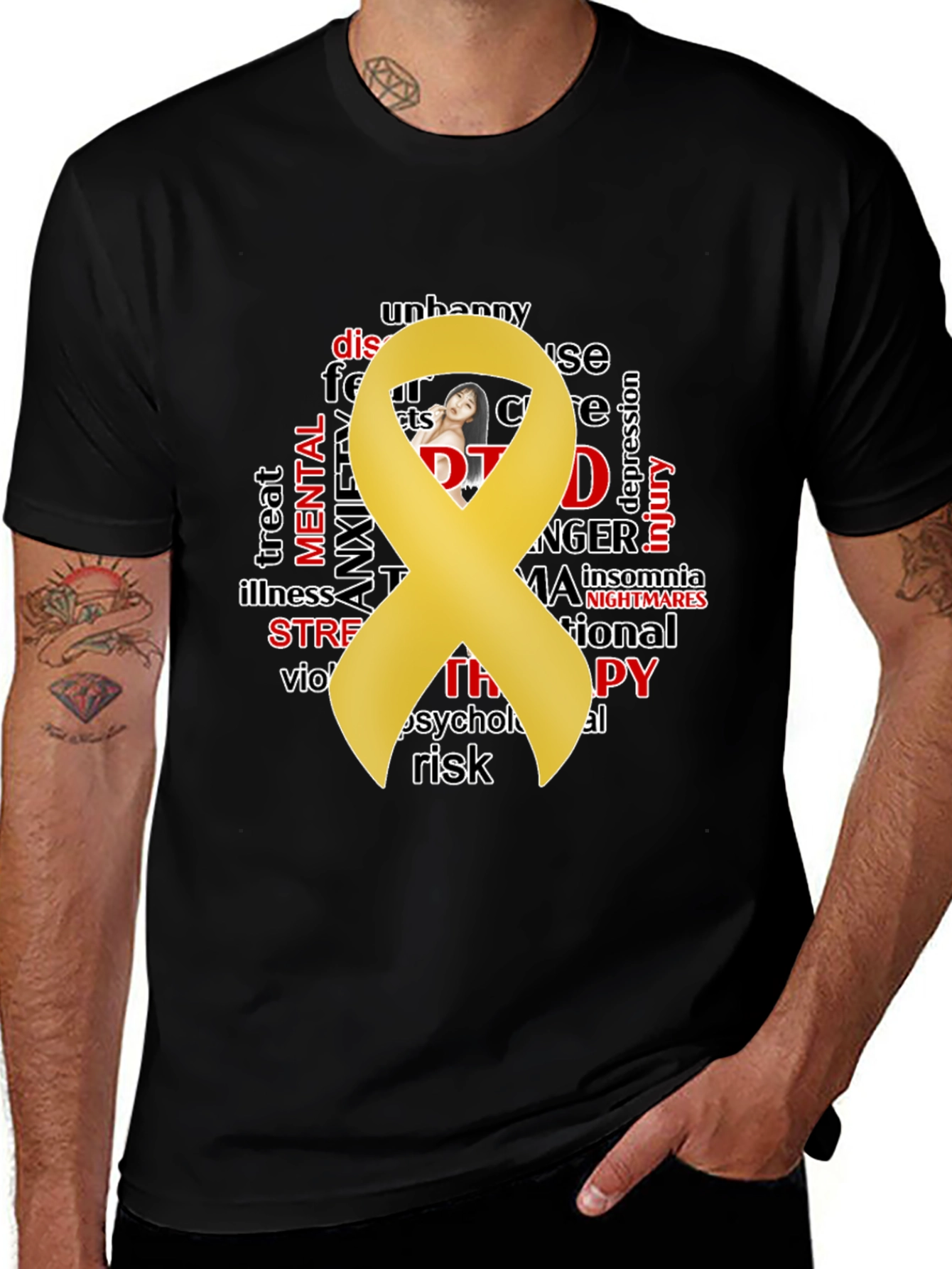 Variant 25 of Mental Health Awareness T-Shirt - Black