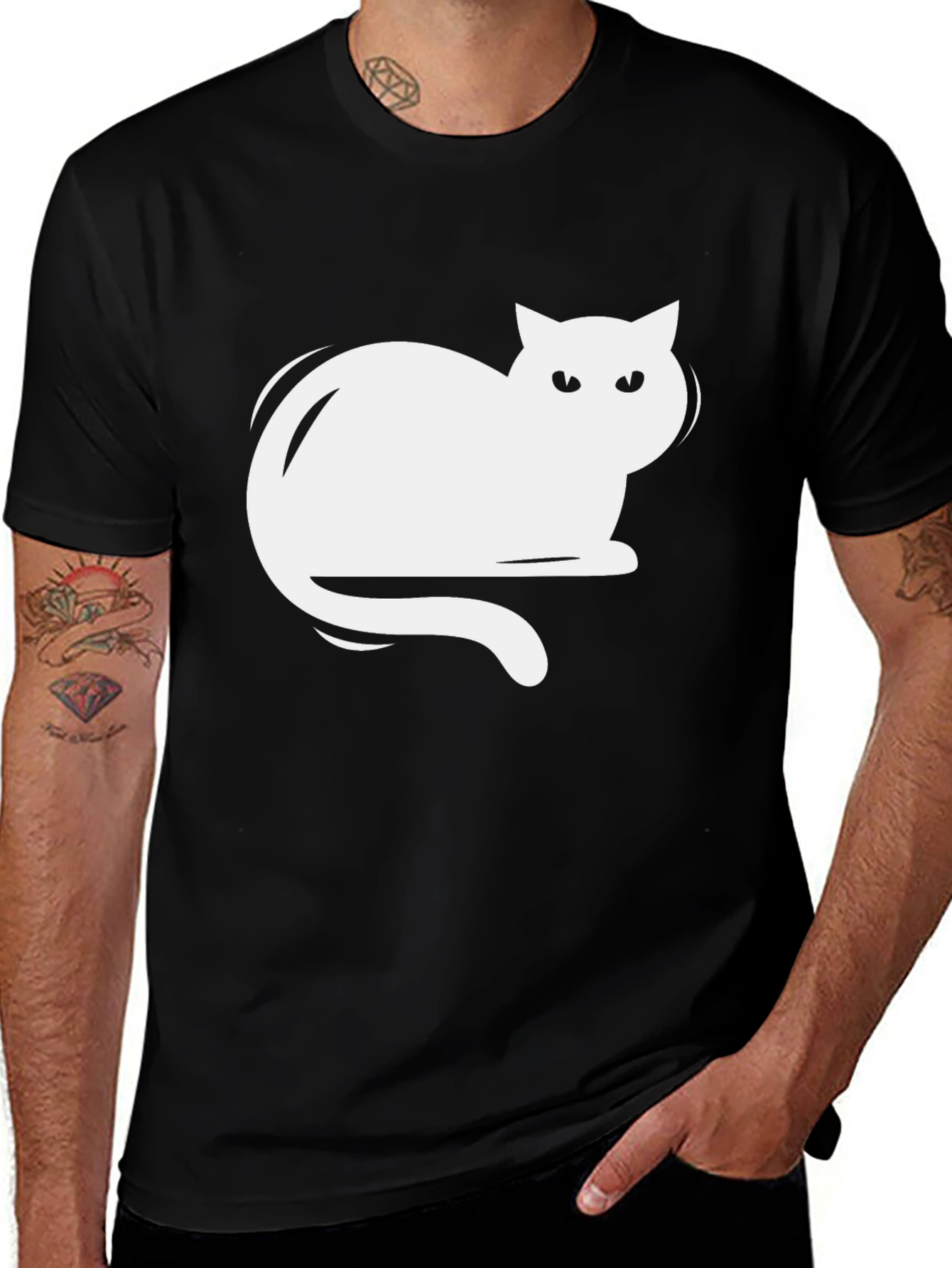 Variant 27 of Cool Cat Graphic T-Shirt - Black