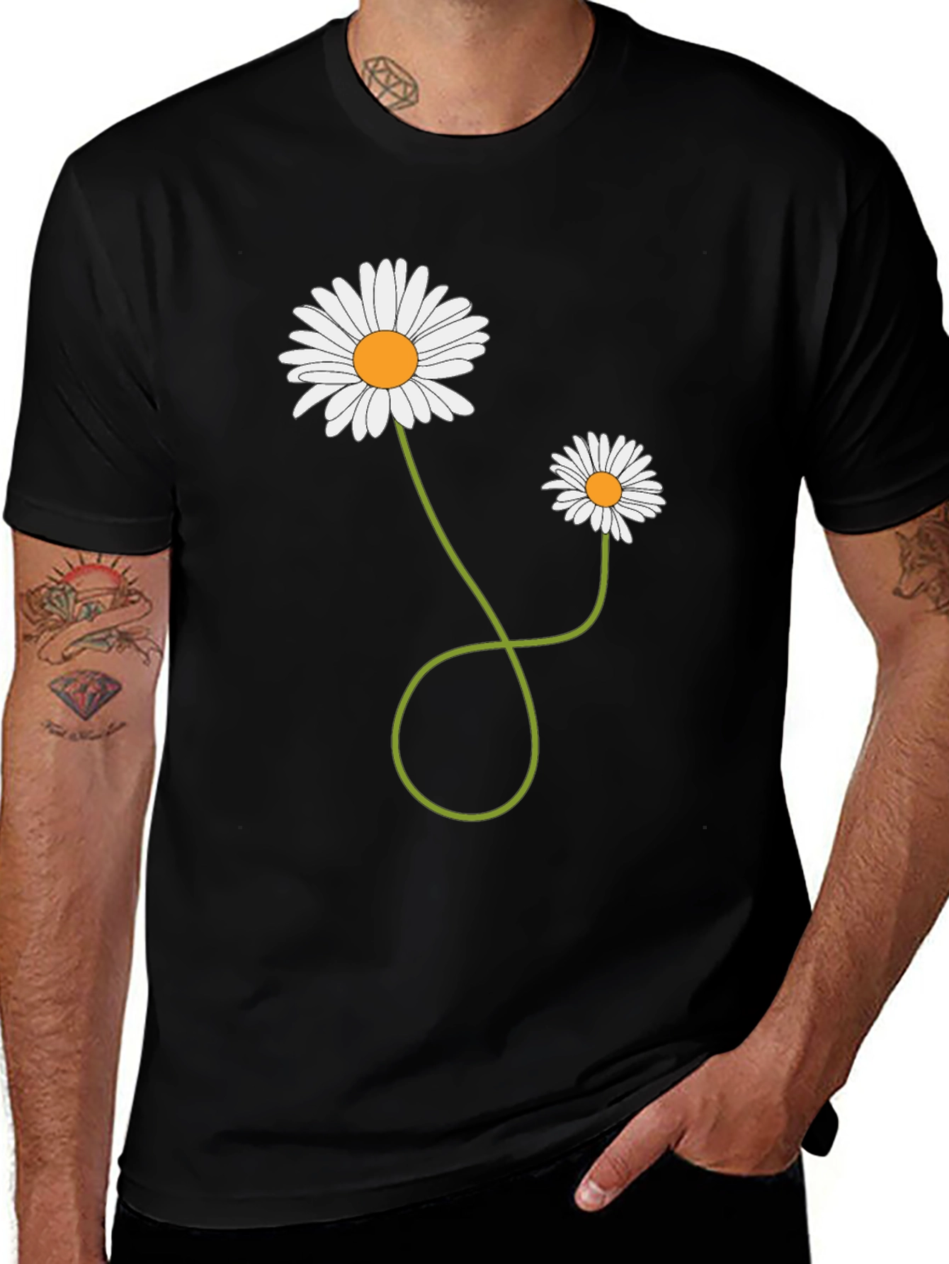 Variant 26 of Daisy Flower Graphic T-Shirt - Men's Casual Tee