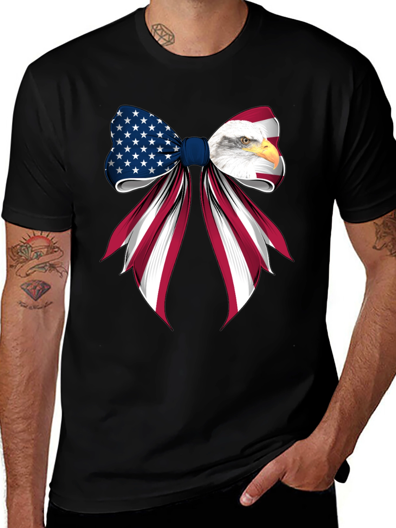 Variant 5 of American Eagle Bow T-Shirt - Patriotic Graphic Tee