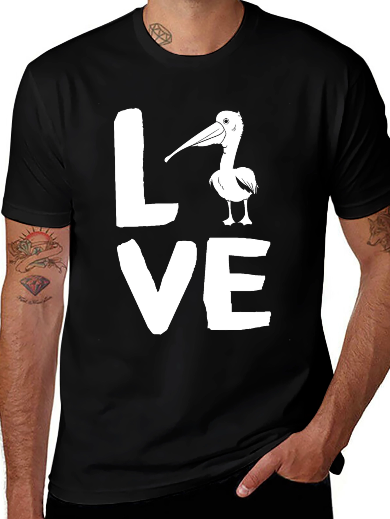 Variant 11 of Love Pelicans Black Graphic T-Shirt