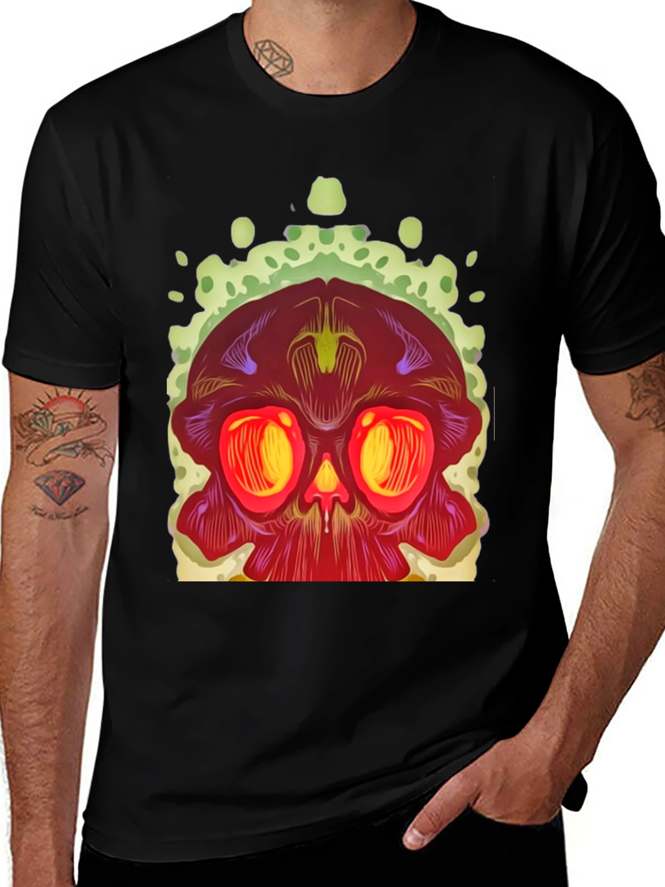 Variant 4 of Skull Graphic Print Black T-Shirt