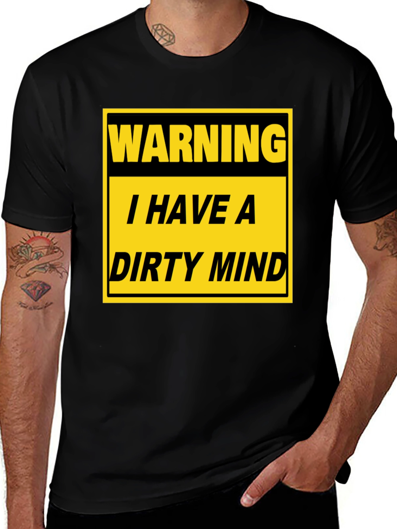 Variant 21 of Warning Dirty Mind T-Shirt - Funny Novelty Tee