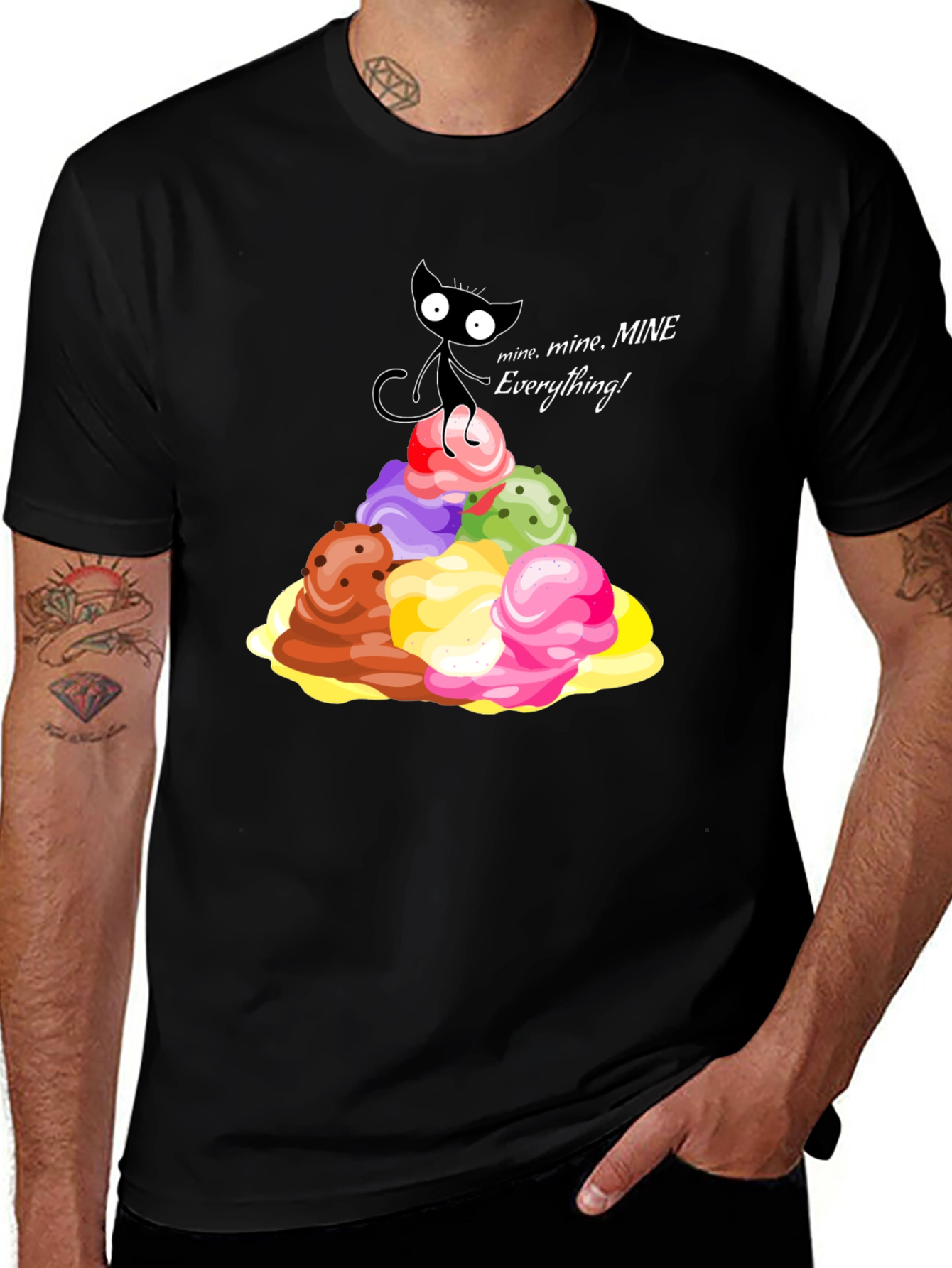 Variant 11 of Cute Cat Ice Cream Lover T-Shirt