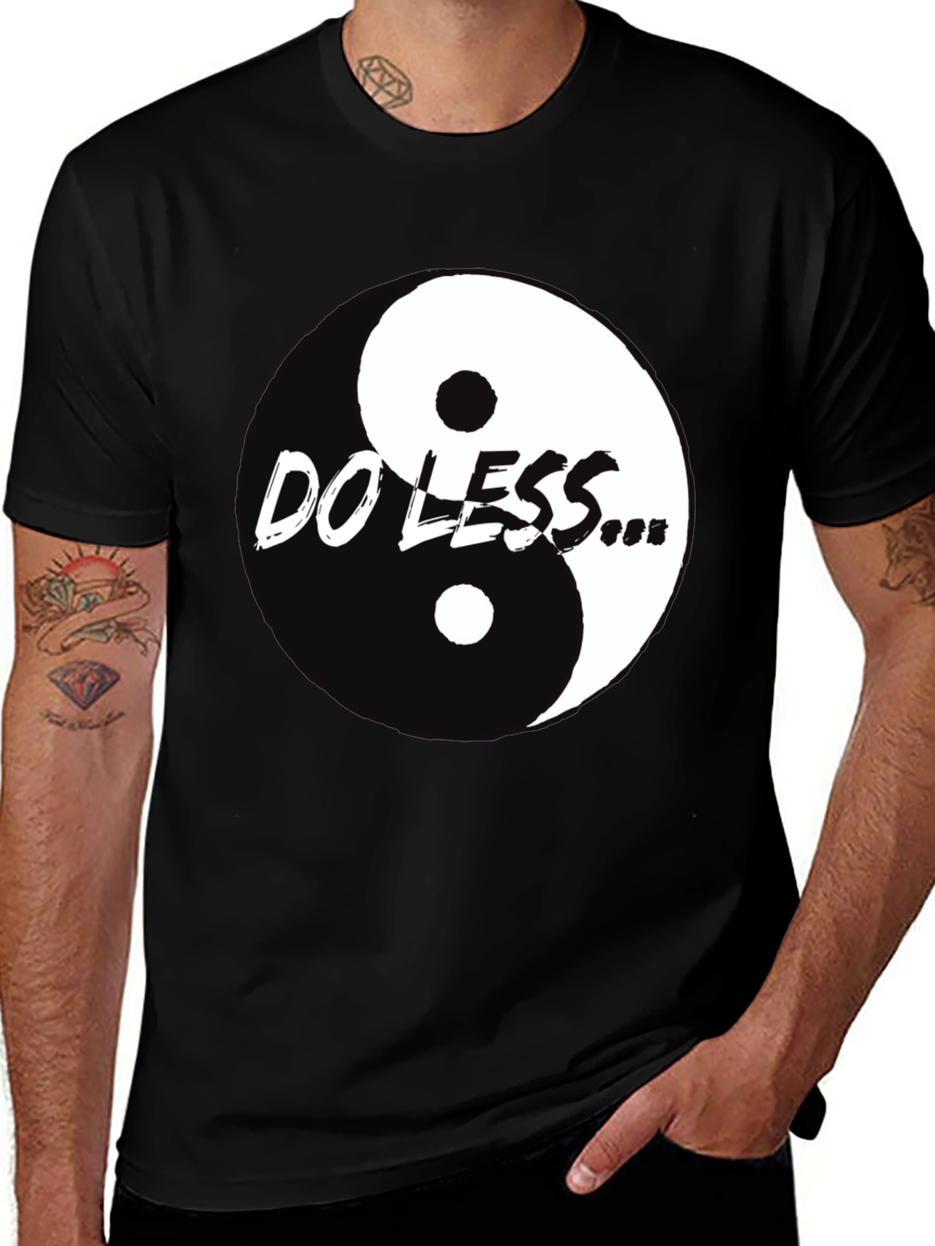 Variant 14 of Do Less Yin Yang Graphic Tee - Black