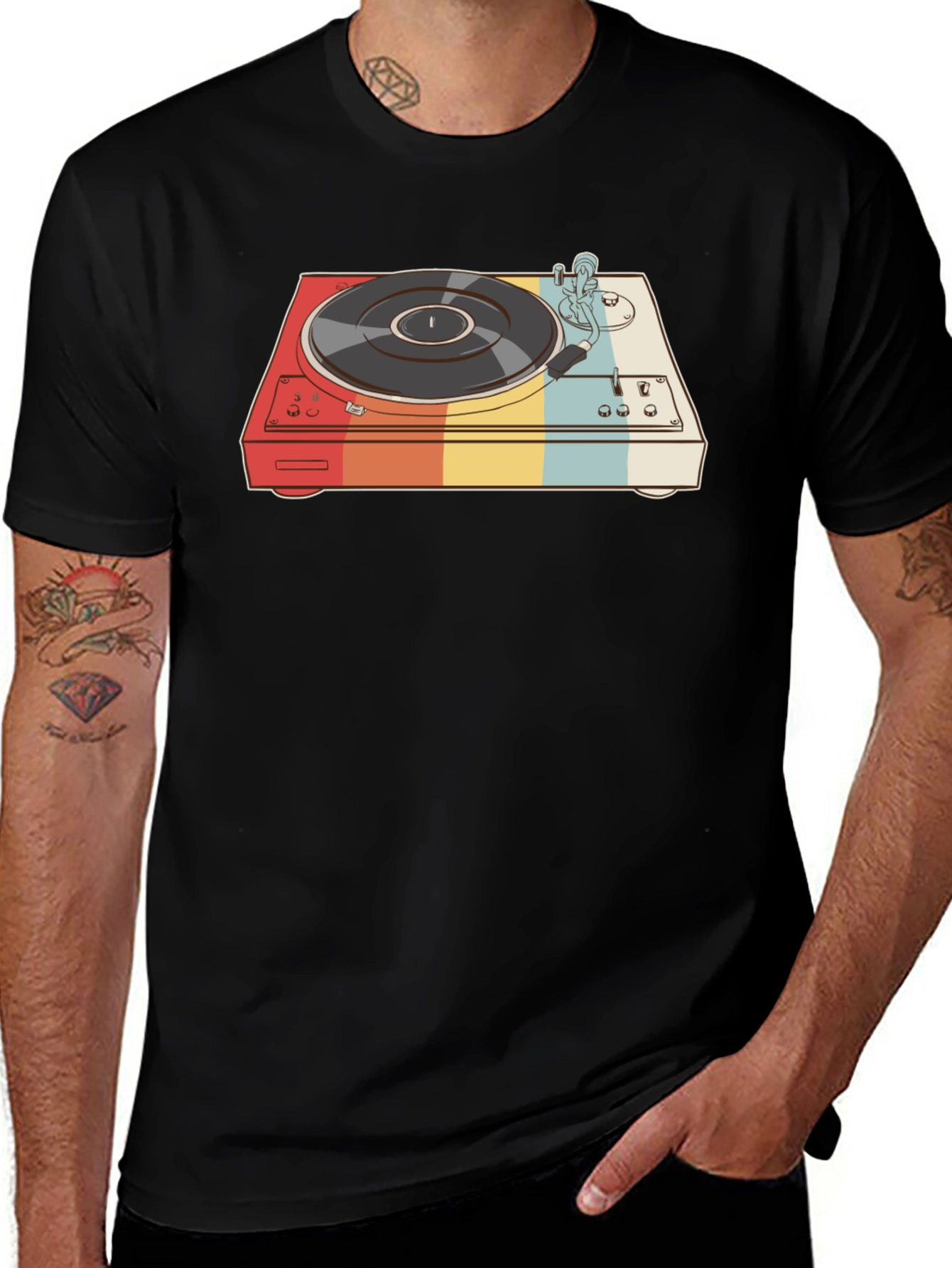 Variant 18 of Retro Turntable Graphic Tee - Vintage Style Shirt