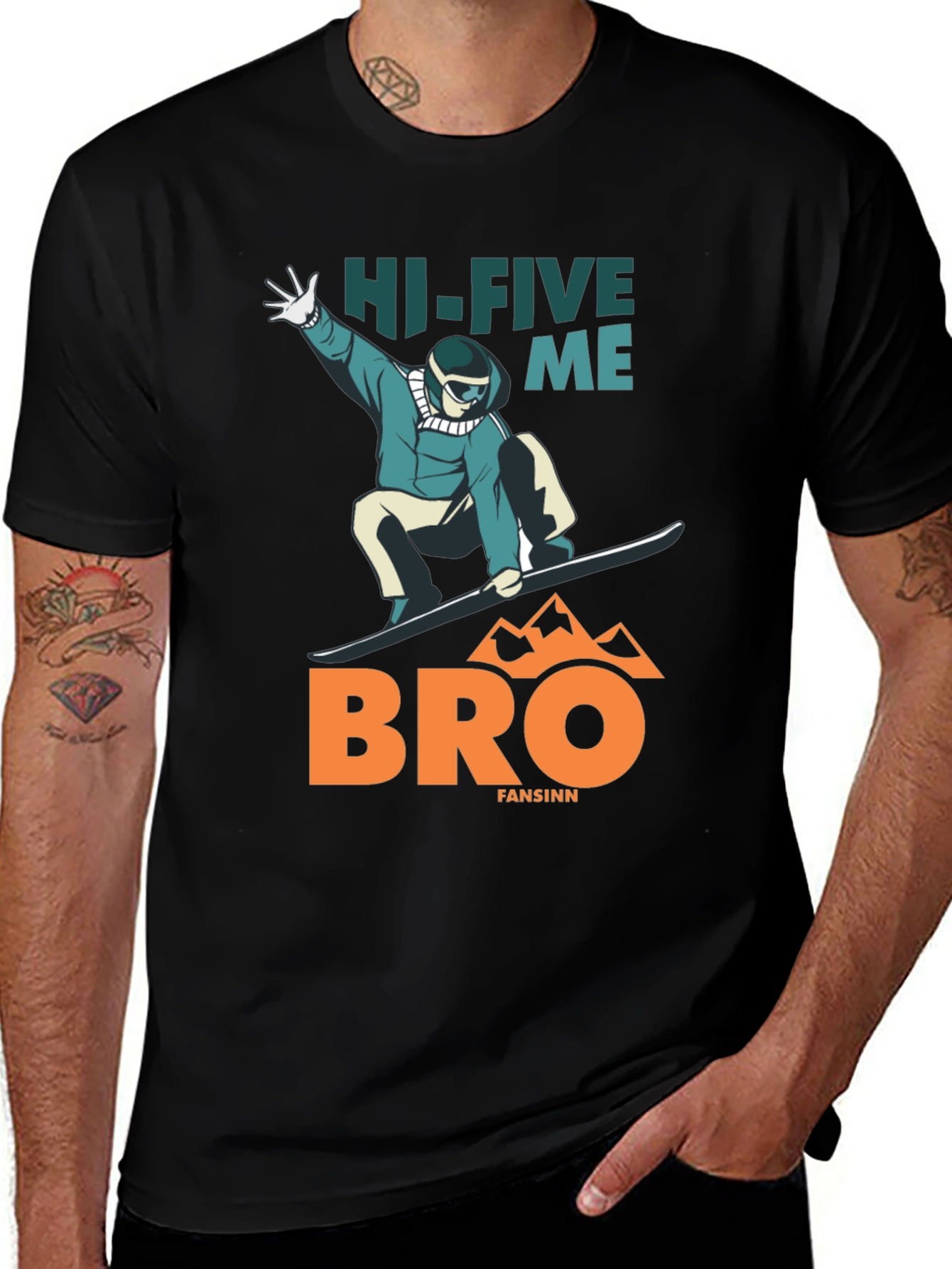 Variant 8 of Hi-Five Me Bro Black Graphic Tee