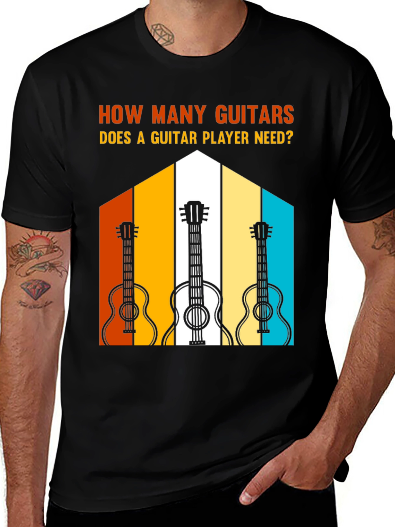 Variant 30 of Guitar Player T-Shirt - How Many Guitars?
