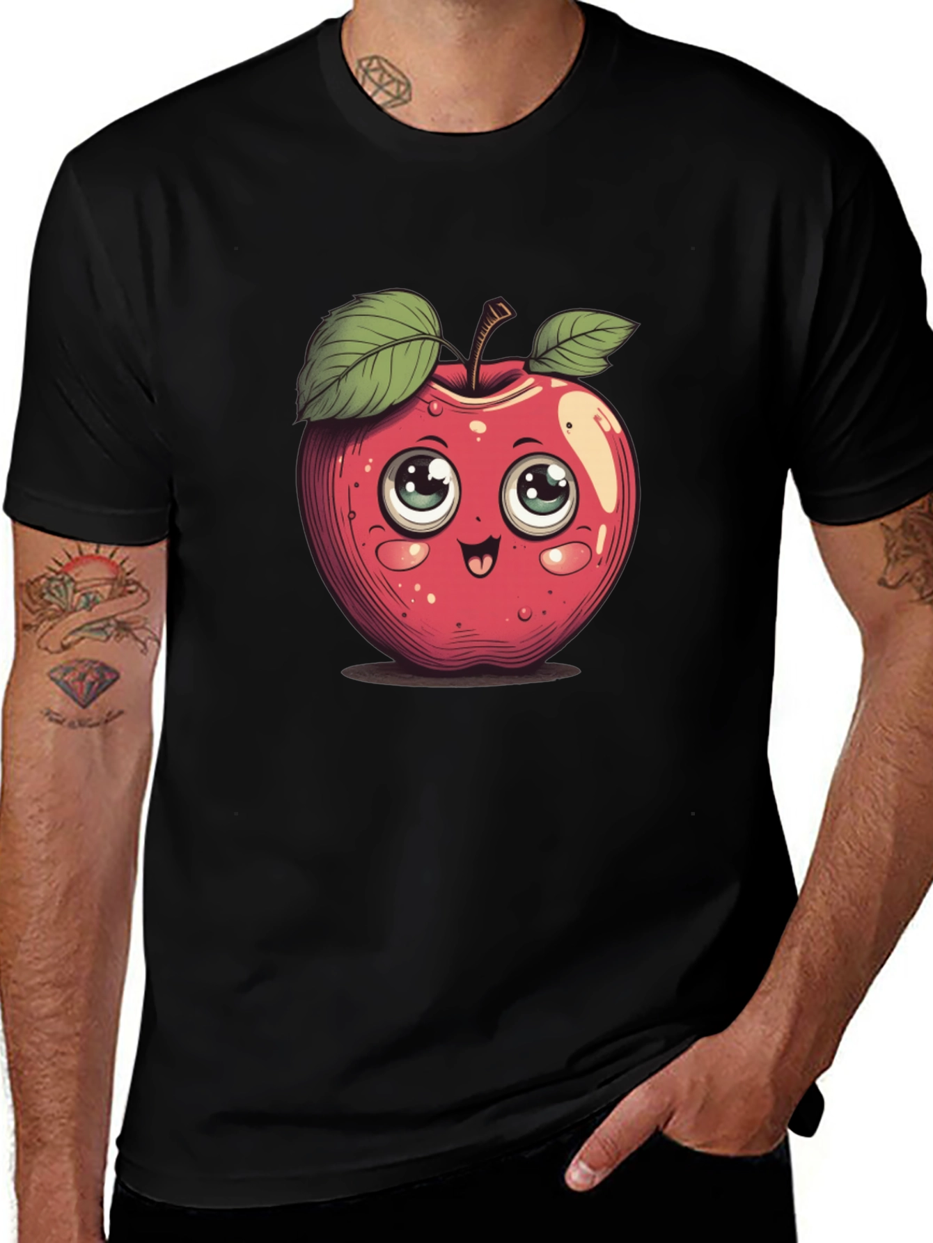 Cute Cartoon Apple Graphic Tee