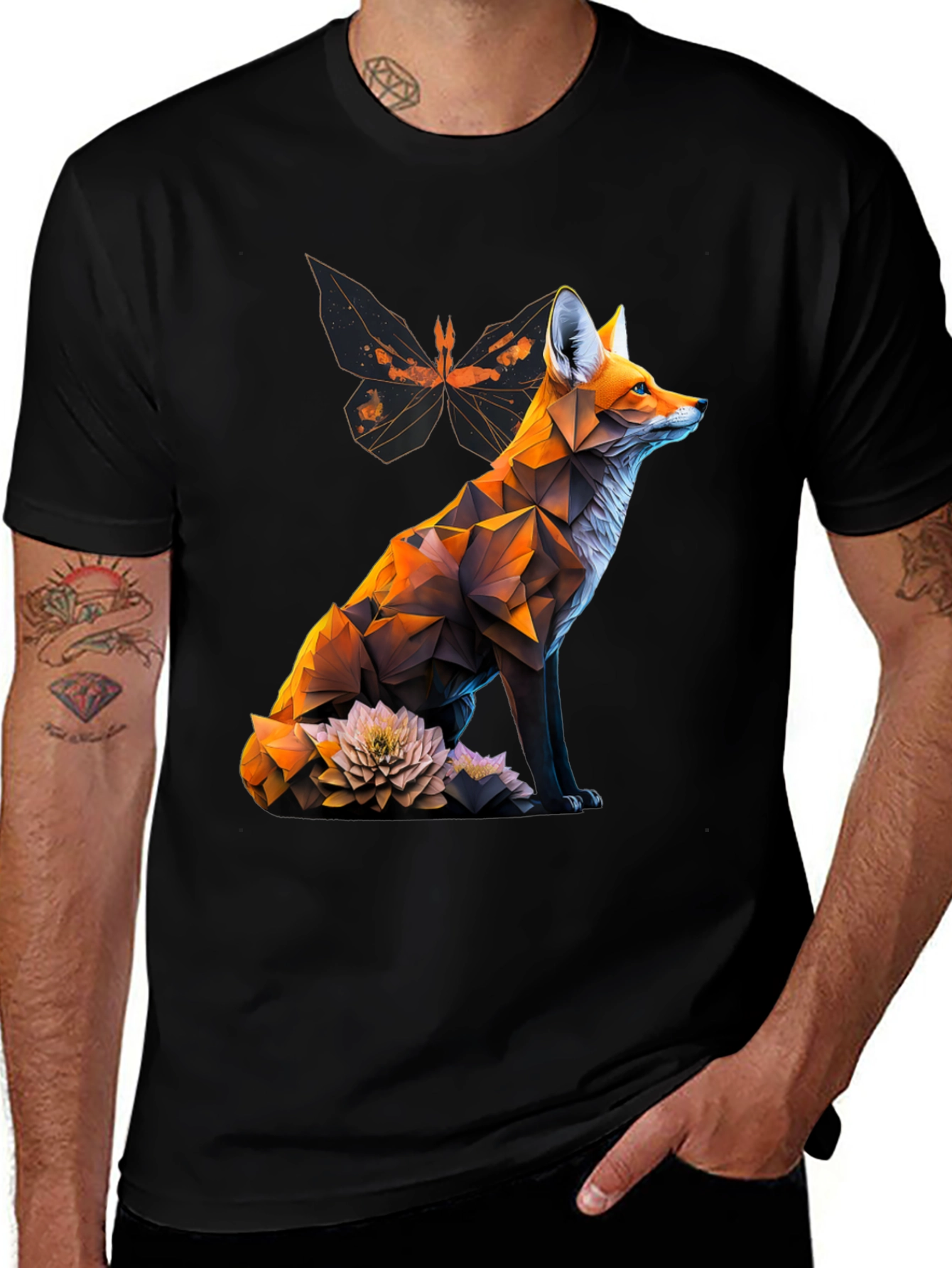 Variant 6 of Geometric Fox Graphic Tee - Modern Animal Print T-Shirt