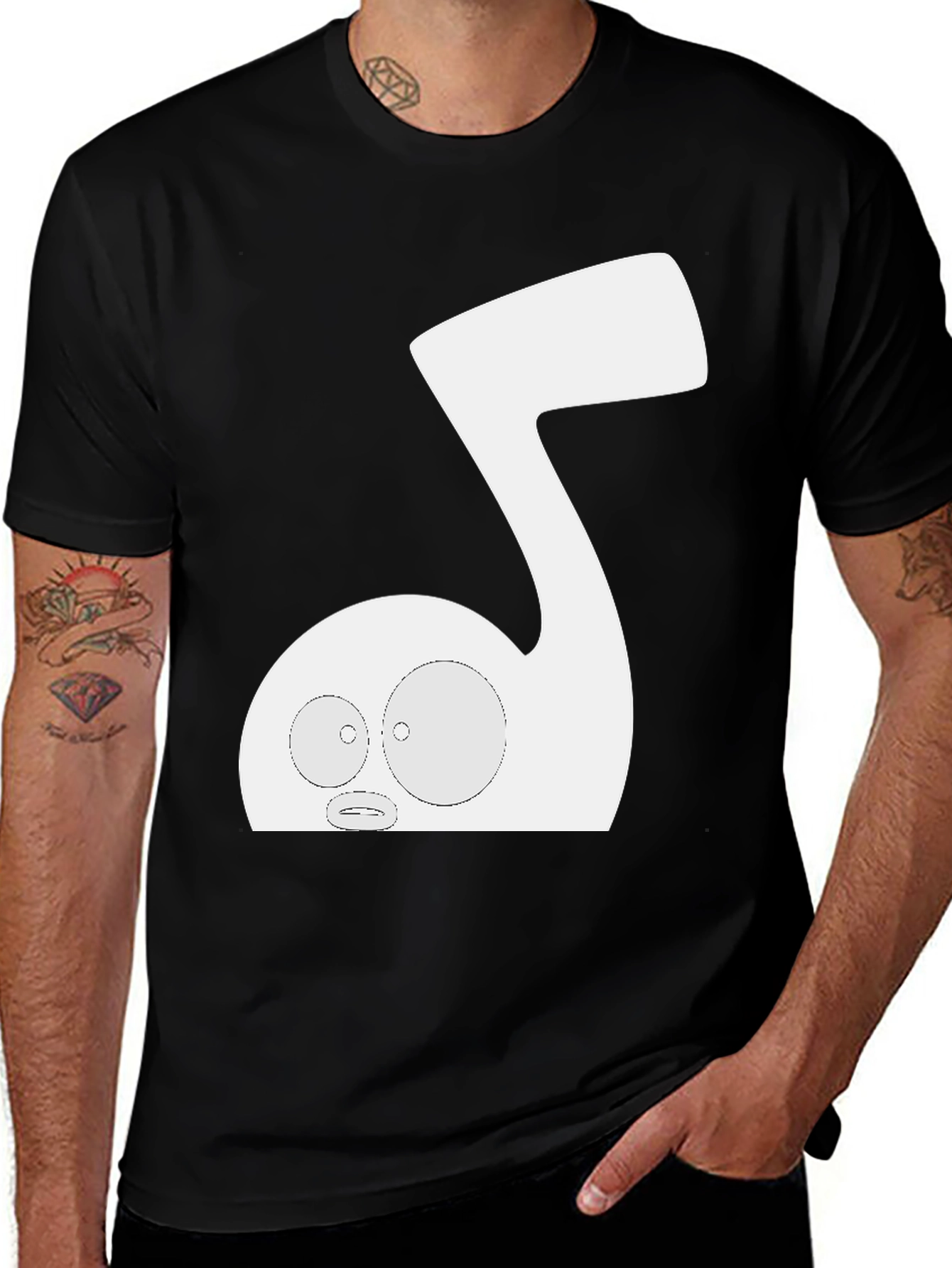 Variant 12 of Music Note Cartoon Graphic Tee - Unique Style