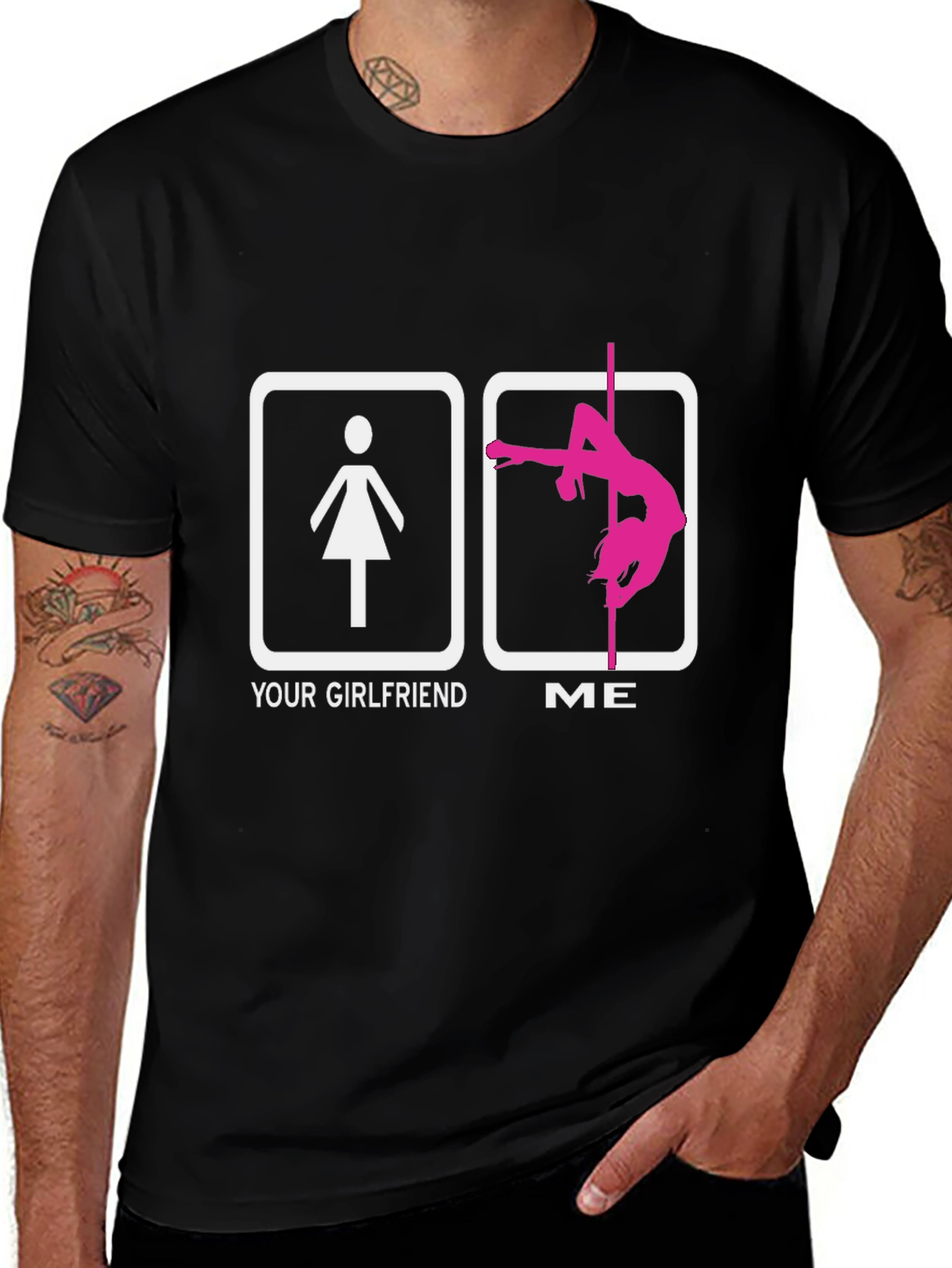 Variant 29 of Funny "Your Girlfriend ME" Pole Dancing T-Shirt