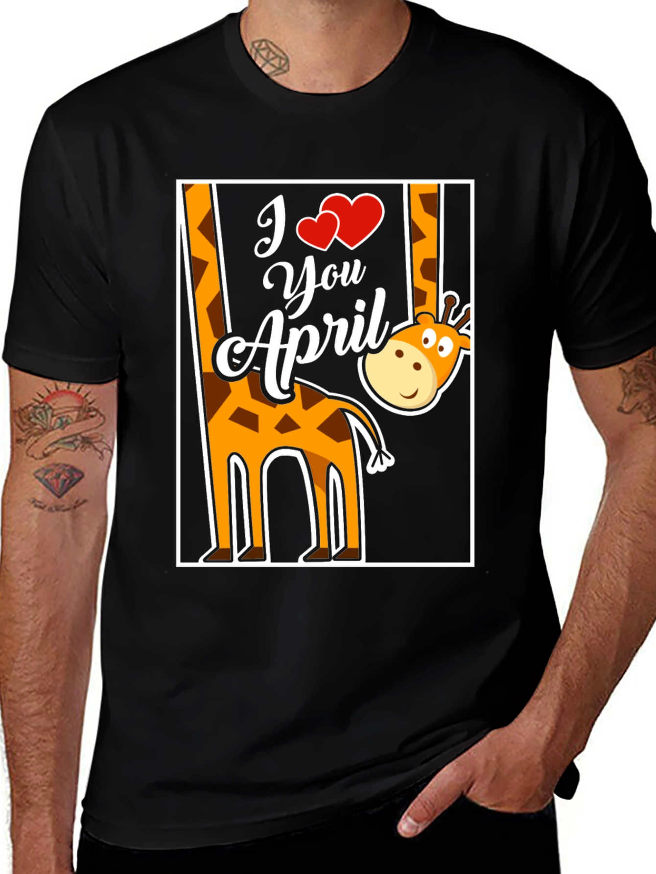 Variant 3 of I Love You April Giraffe Tee