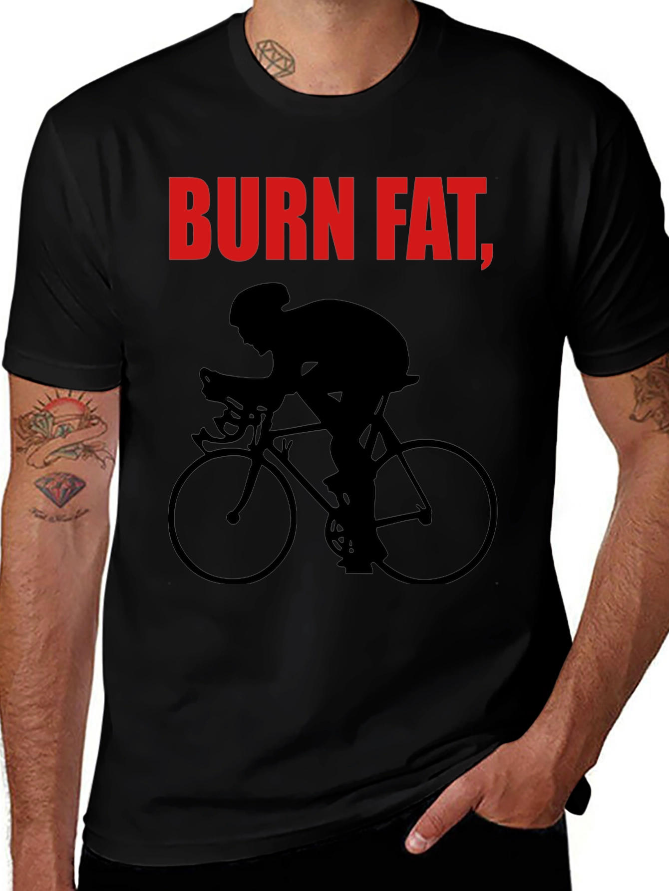 Variant 18 of Burn Fat, Cycle T-Shirt - Black