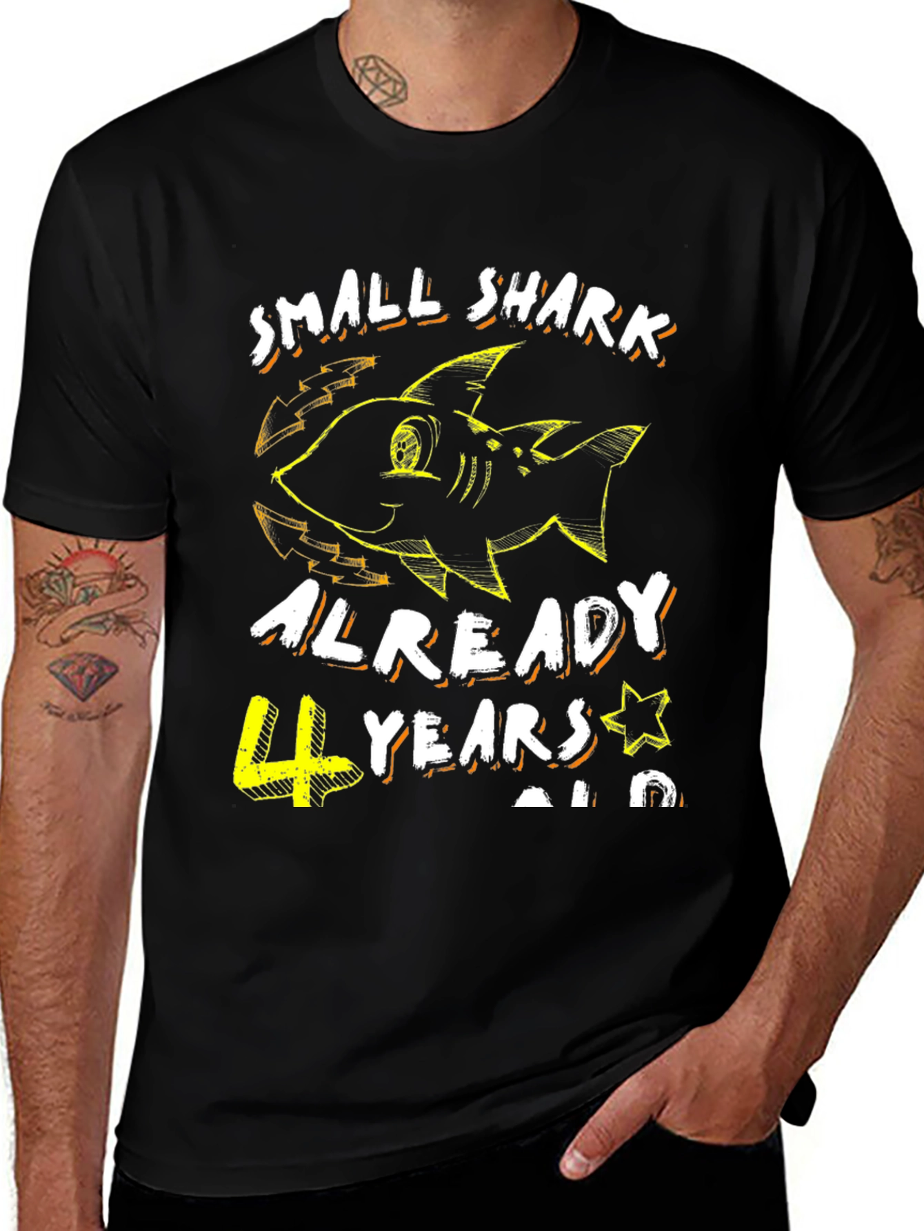Variant 16 of Small Shark 4th Birthday T-Shirt