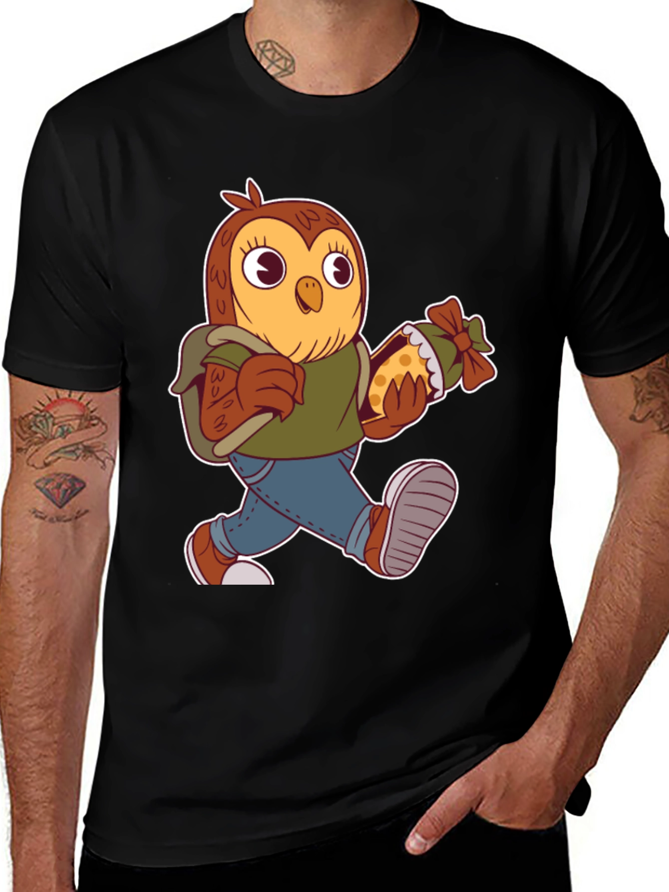 Variant 7 of Cartoon Owl T-Shirt - Funny and Unique Design