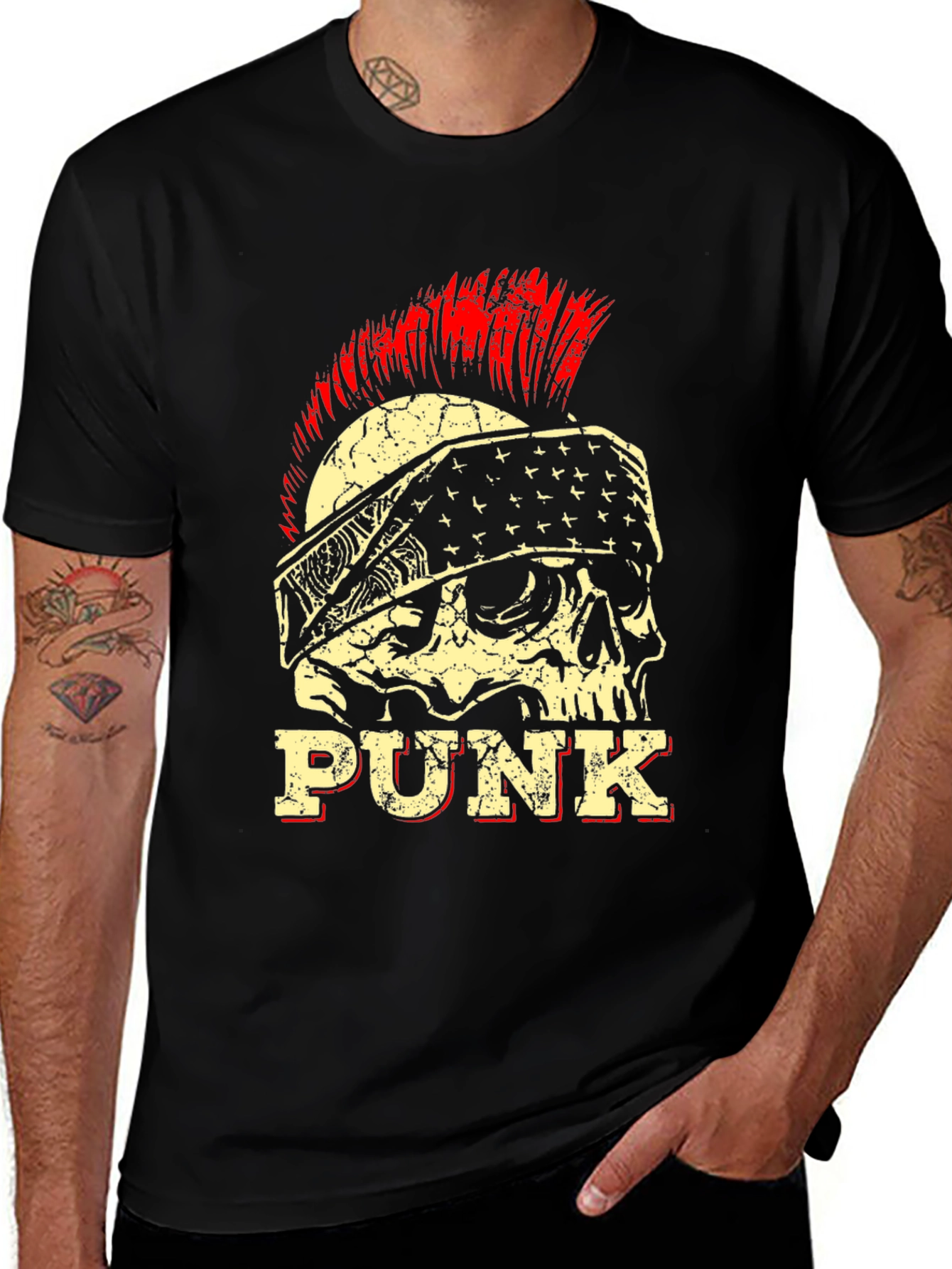 Variant 19 of Punk Skull Graphic Tee - Rock & Roll Style