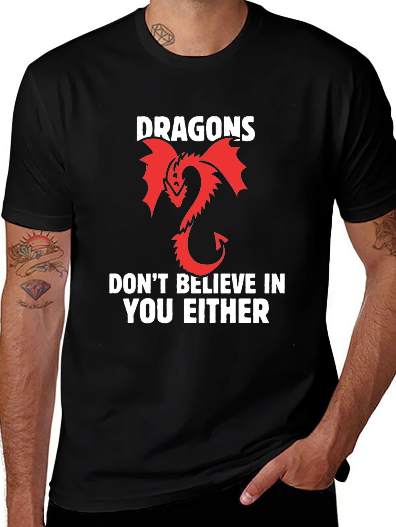 Black Dragons Don't Believe T-Shirt main image