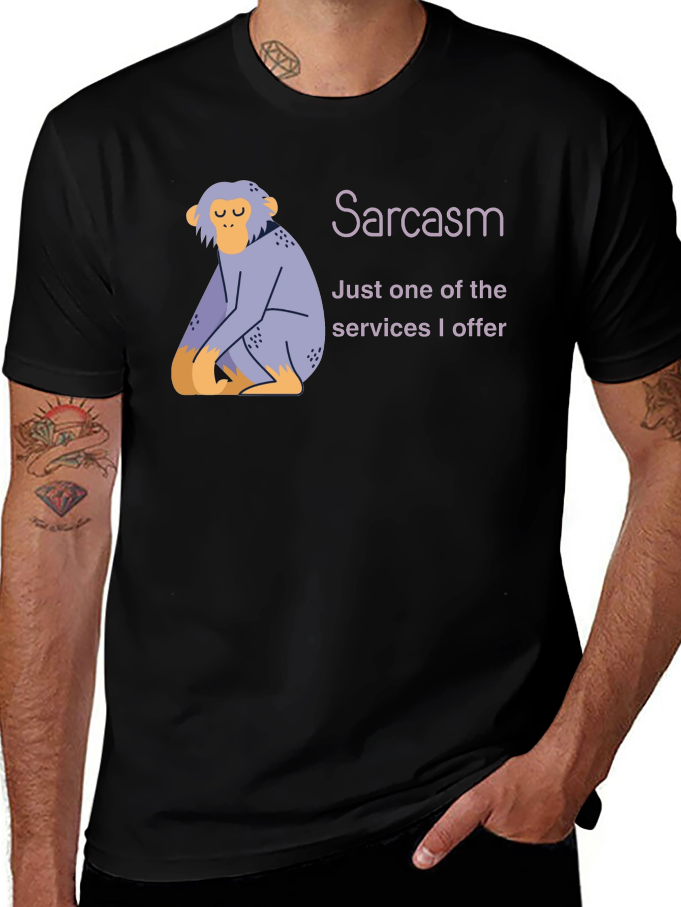 Variant 4 of Sarcasm Monkey T-Shirt -  Humorous Graphic Tee