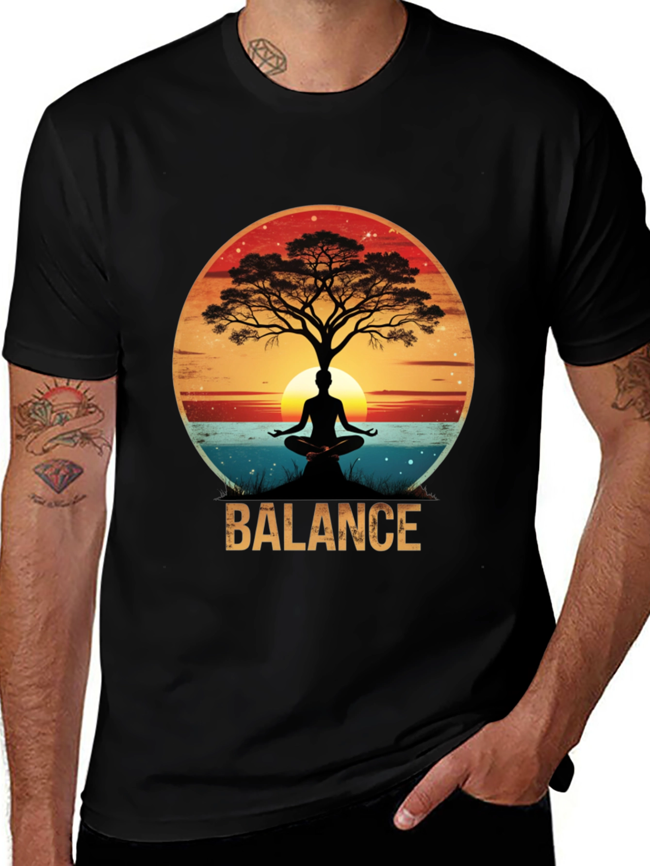 Variant 21 of Balance Tree Yoga Meditation Graphic T-Shirt