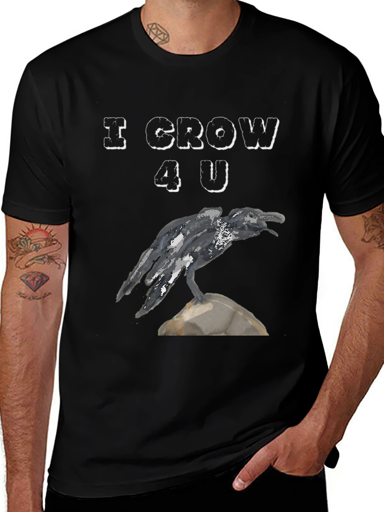 Variant 10 of I Crow 4 U T-Shirt Black Crow Design