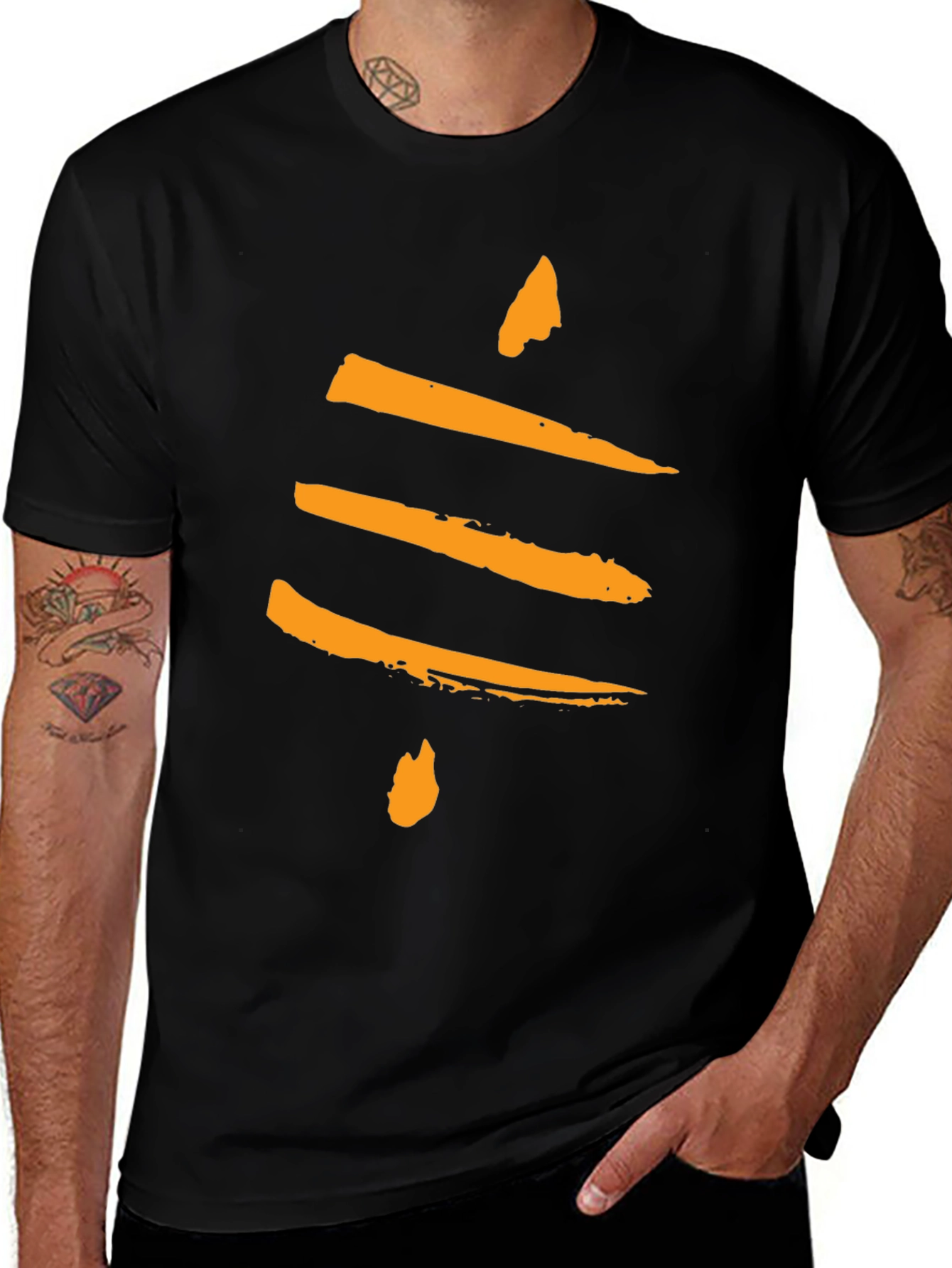 Variant 11 of Abstract Brushstroke Design Black T-Shirt