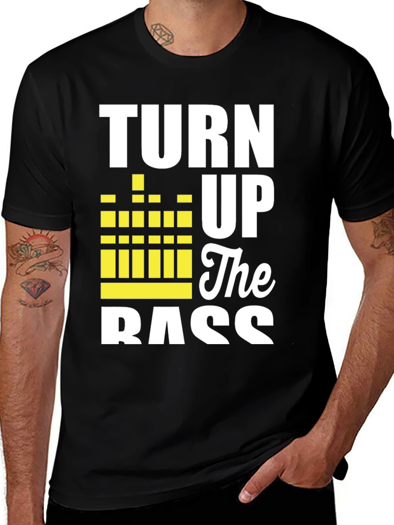 Turn Up The Bass Black Graphic Tee