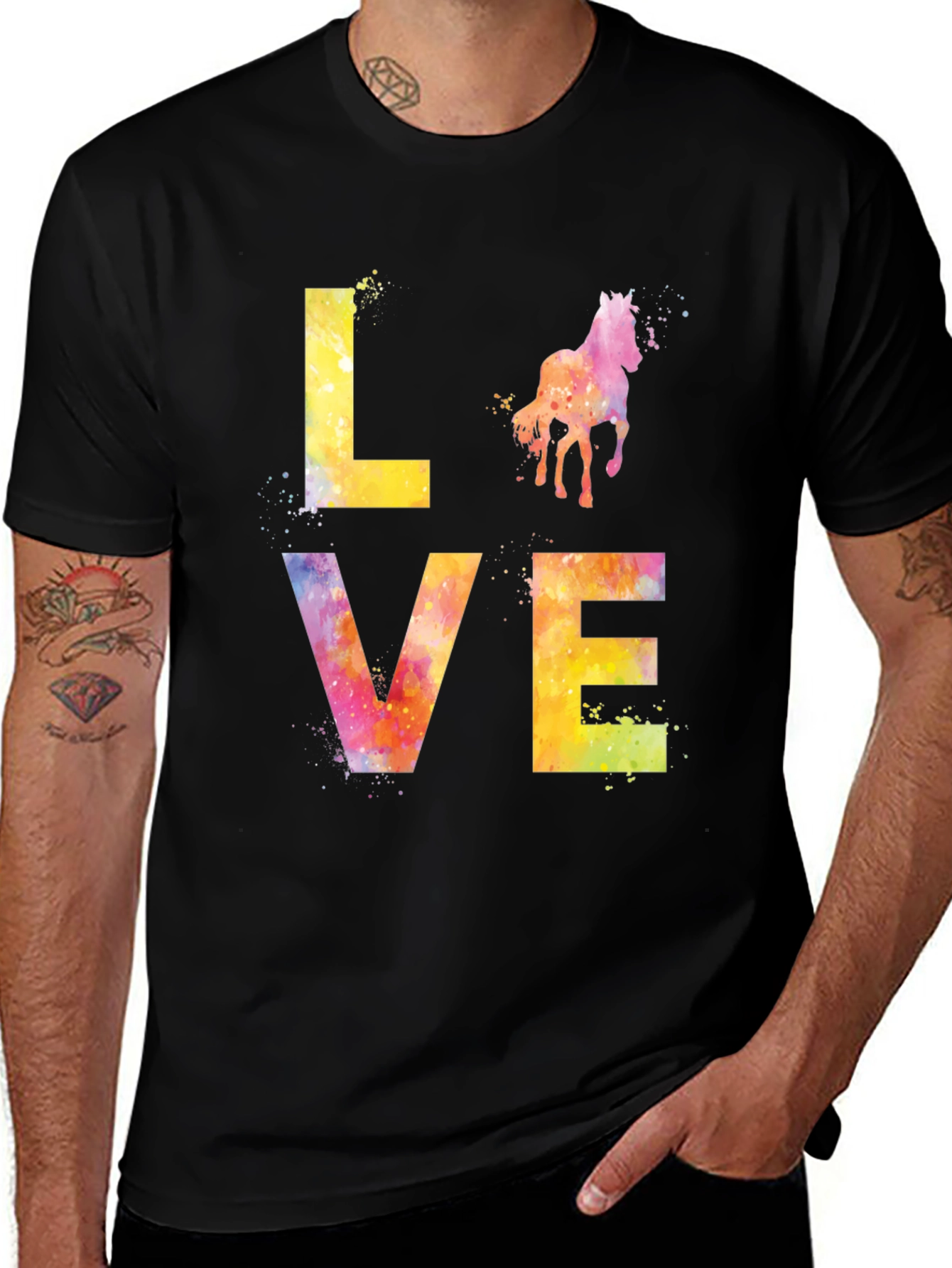 Variant 11 of Watercolor Horse Love Graphic T-Shirt