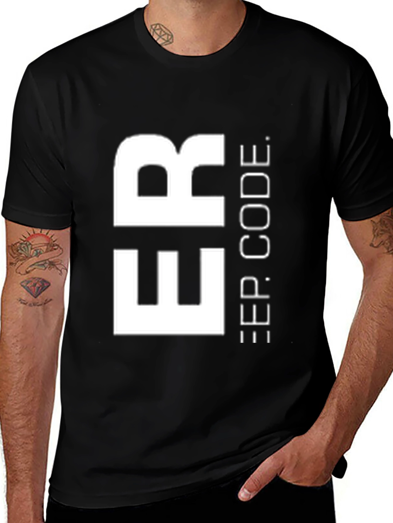 Deep Code T-Shirt - Modern Black Tee