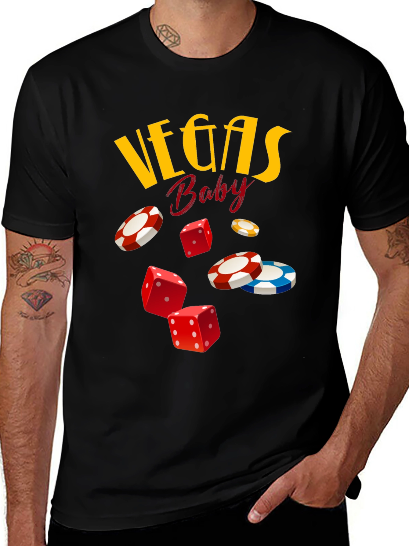 Vegas Baby Dice & Chips Graphic Tee