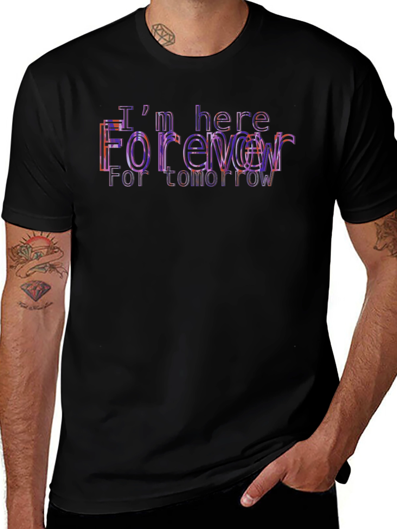 Trendy Black T-Shirt with "Forever" Graphic Print