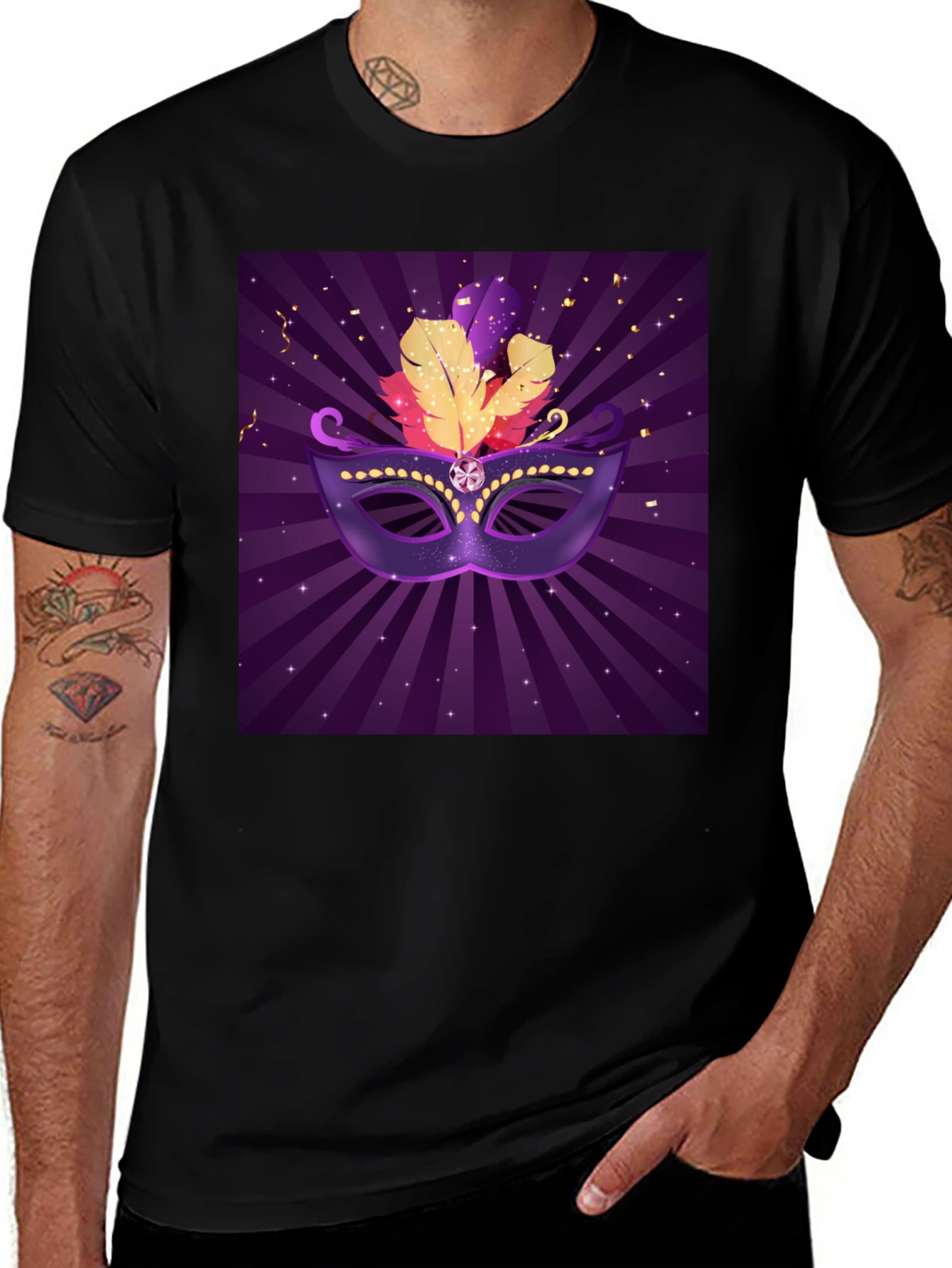Variant 19 of Mardi Gras Mask Graphic Tee
