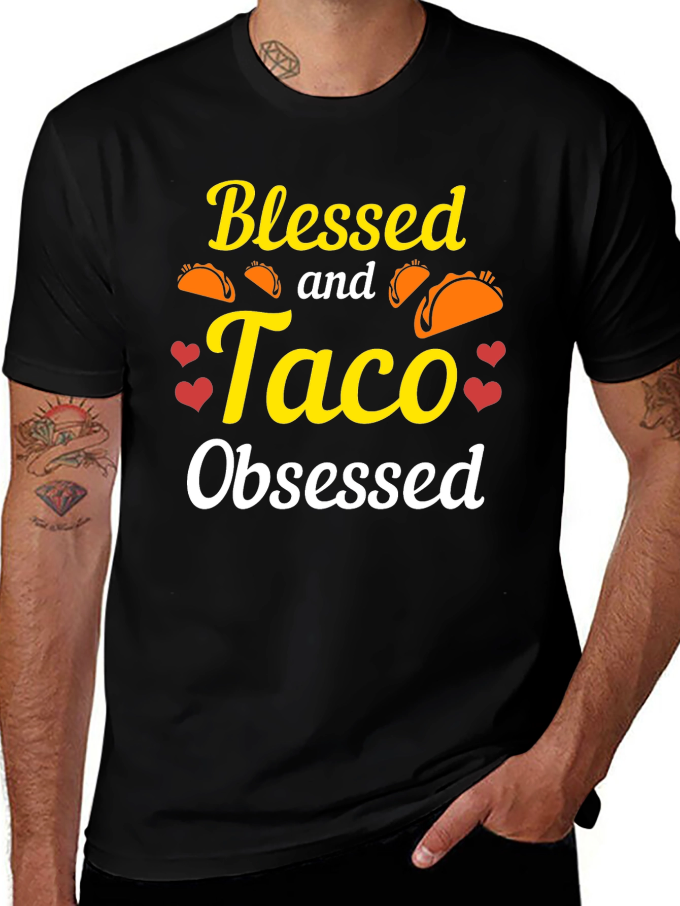 Variant 27 of Blessed & Taco Obsessed Graphic T-Shirt
