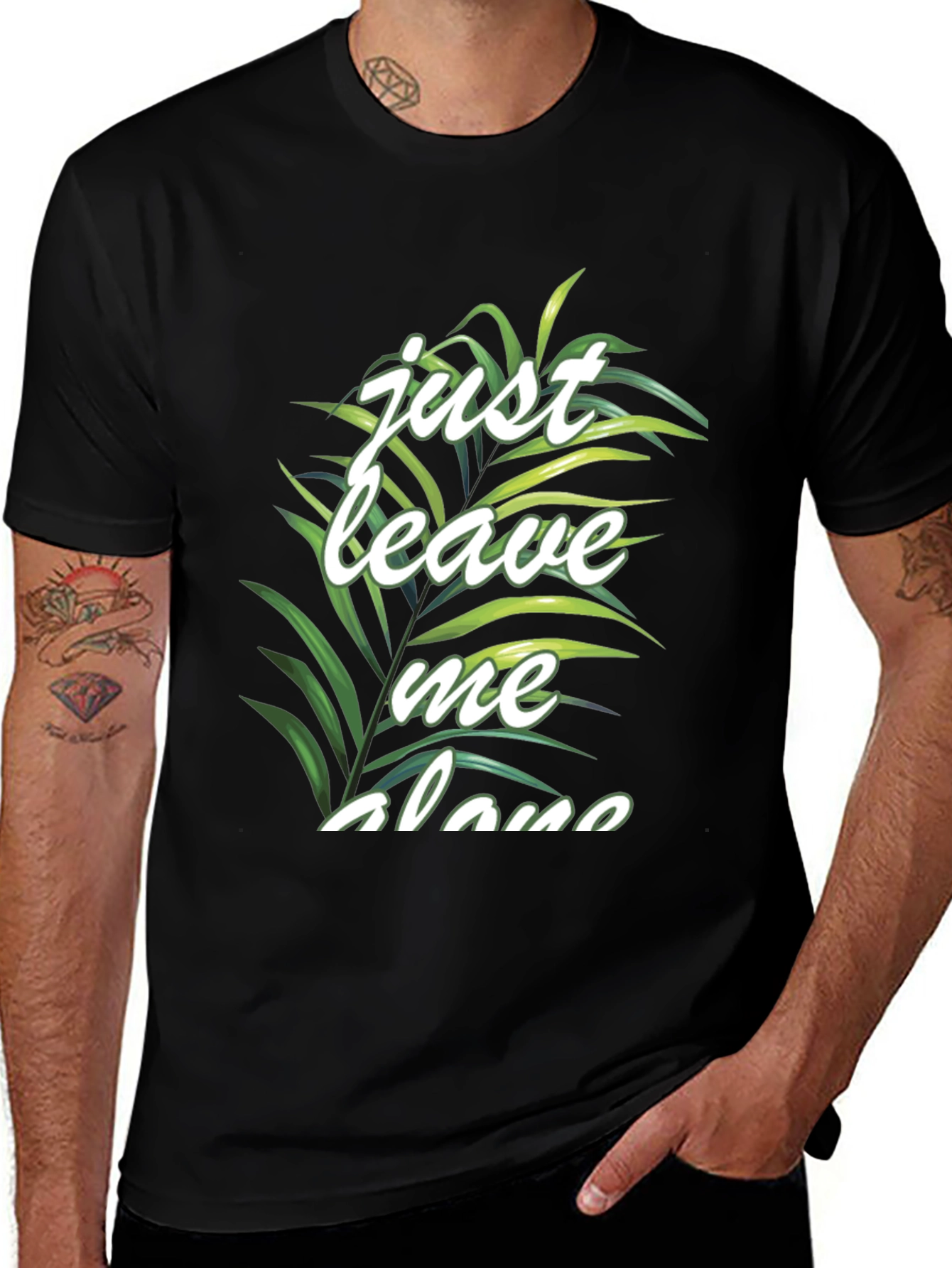 Variant 21 of Just Leave Me Alone Graphic Tee - Black