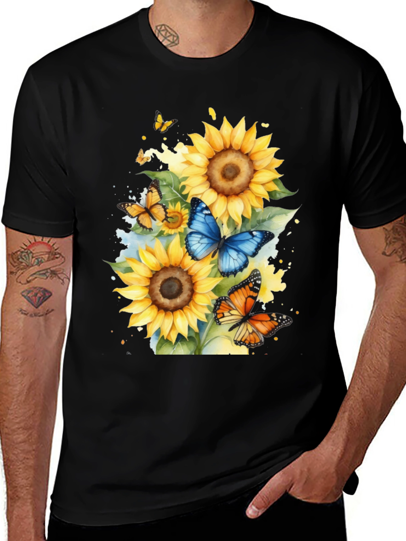 Variant 5 of Sunflower Butterfly Graphic Tee