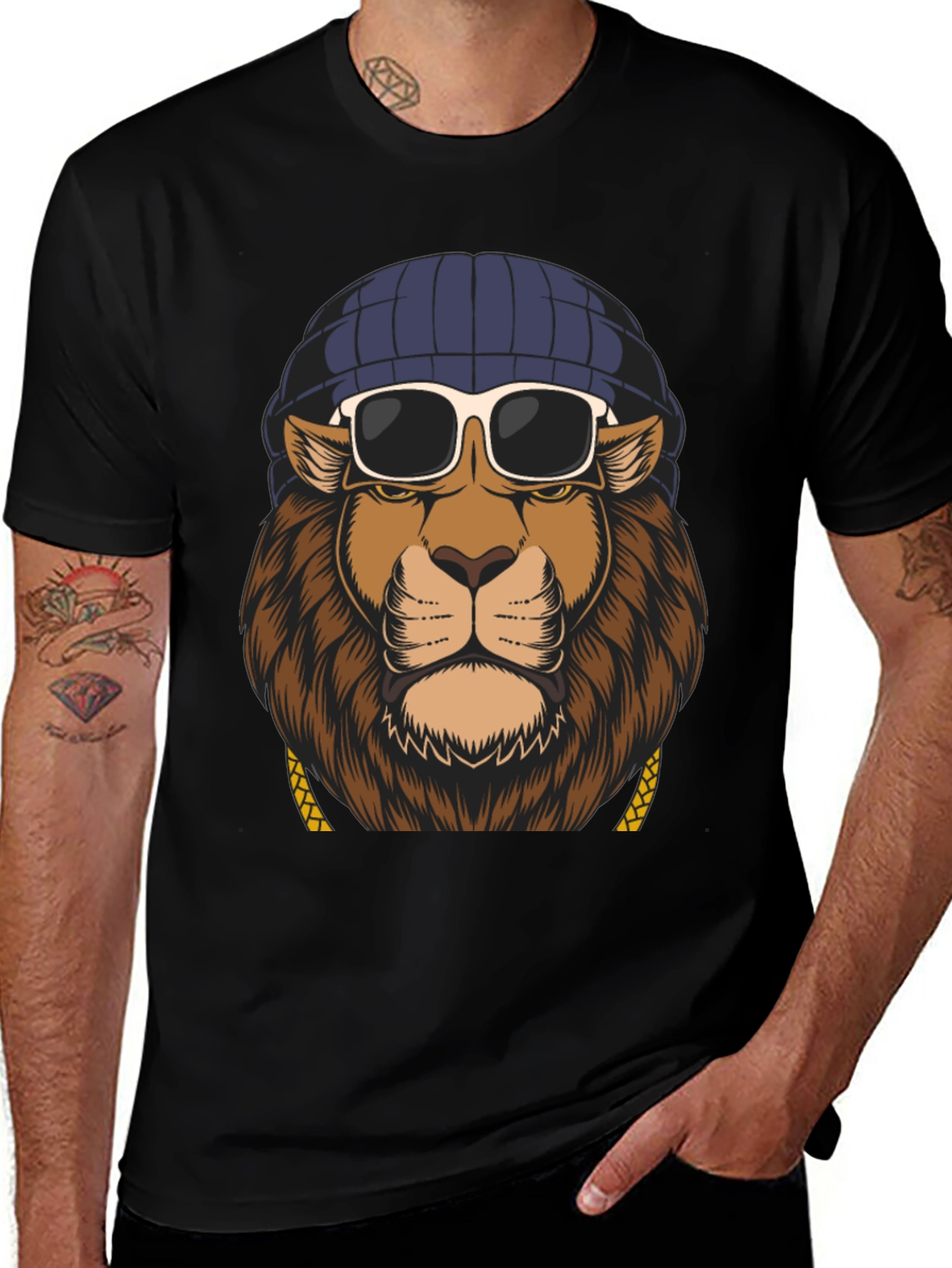 Variant 6 of Cool Lion Graphic Tee - Urban Style