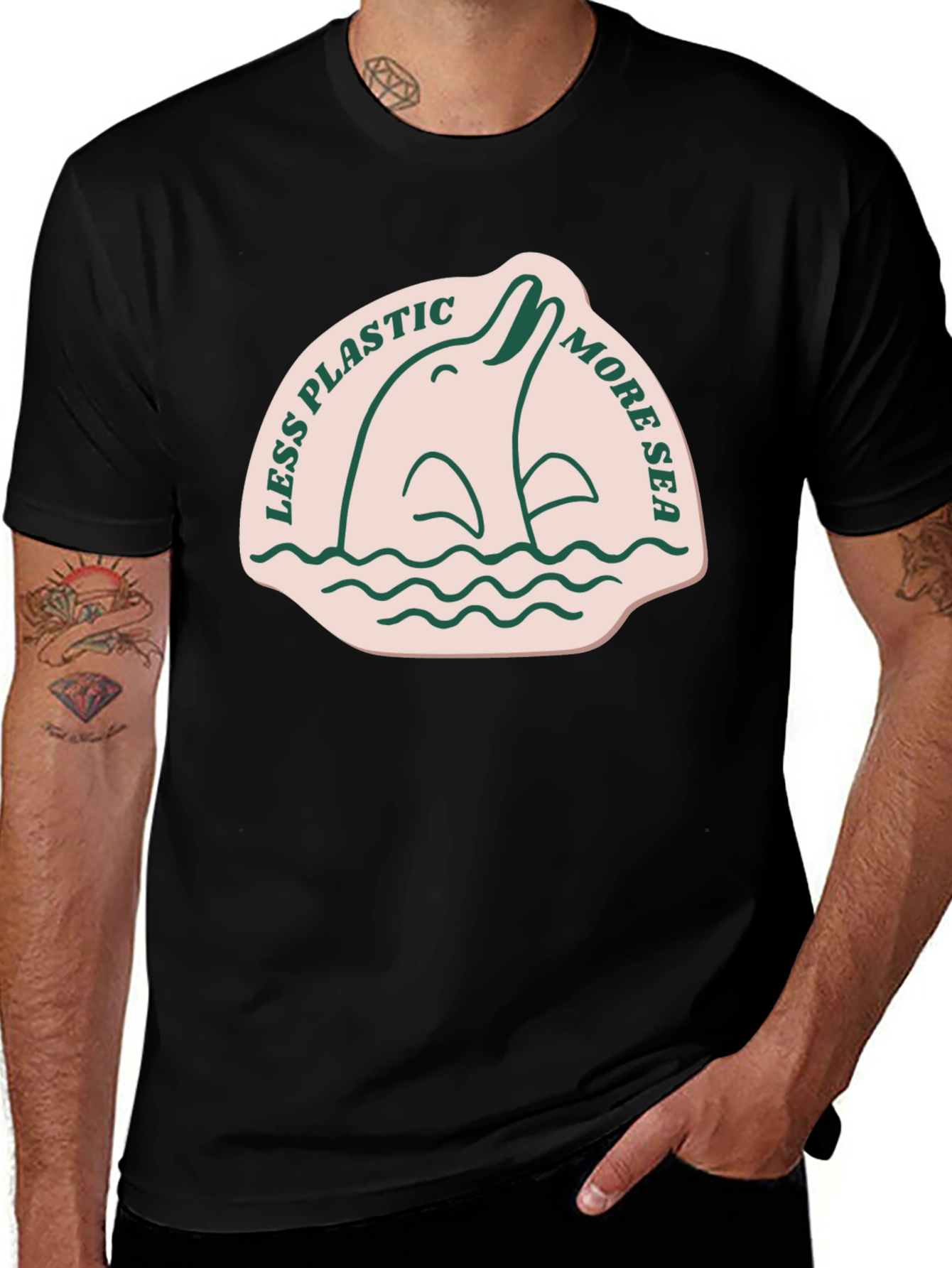Variant 4 of Eco-Friendly Dolphin Graphic Tee