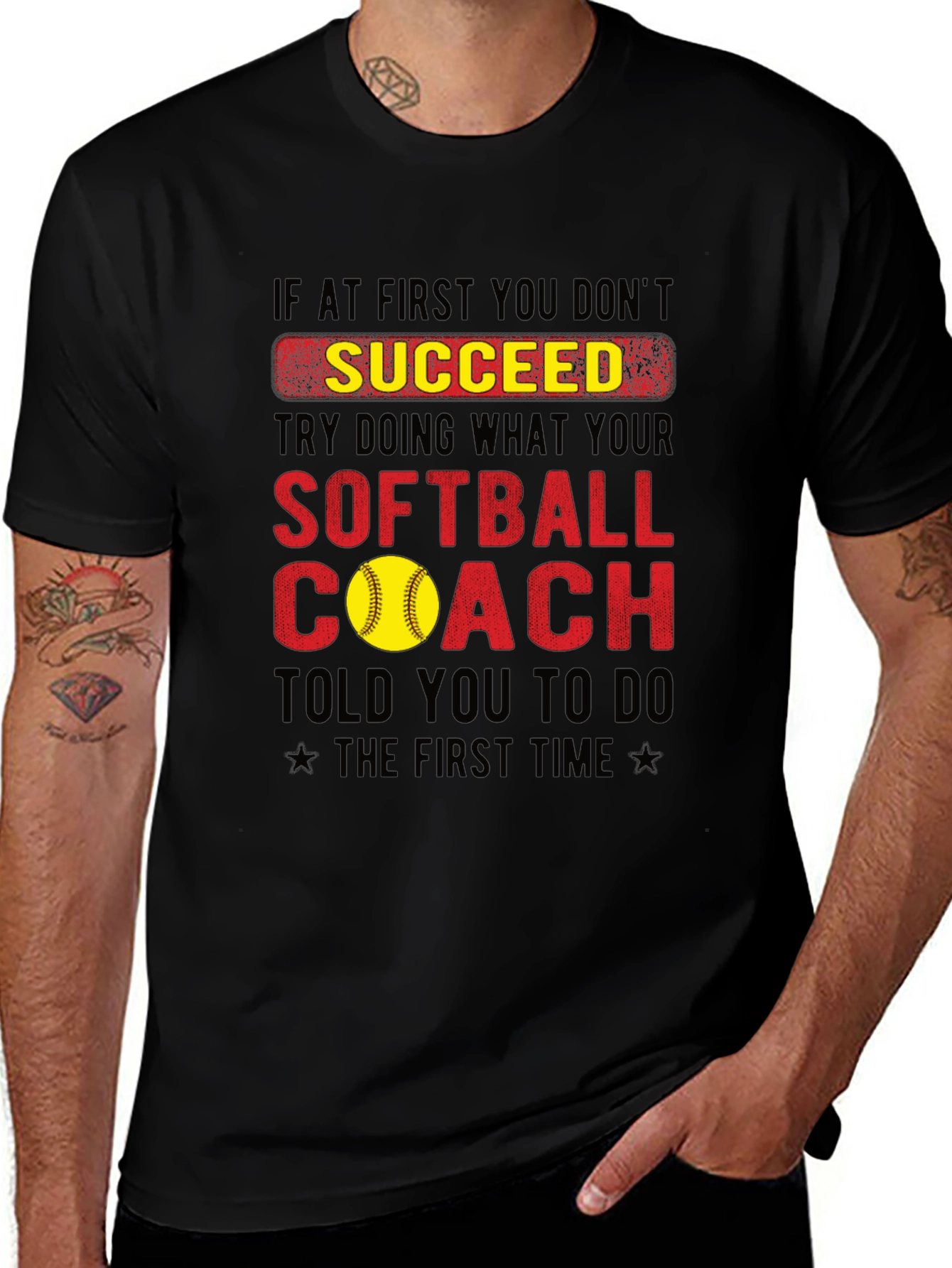 Variant 28 of Softball Coach T-Shirt - If At First You Don't Succeed